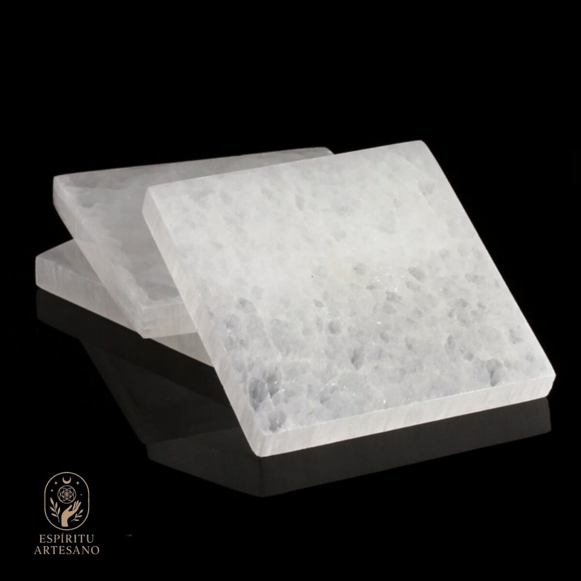 Placa de Selenita Cuadrada – Piedra Natural - 2