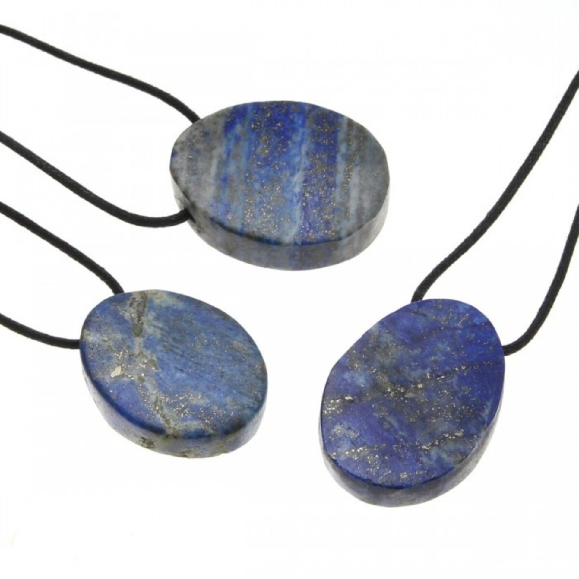 Colgante Ovalado de Lapislázuli Natural con Vetitas de Pirita - 2