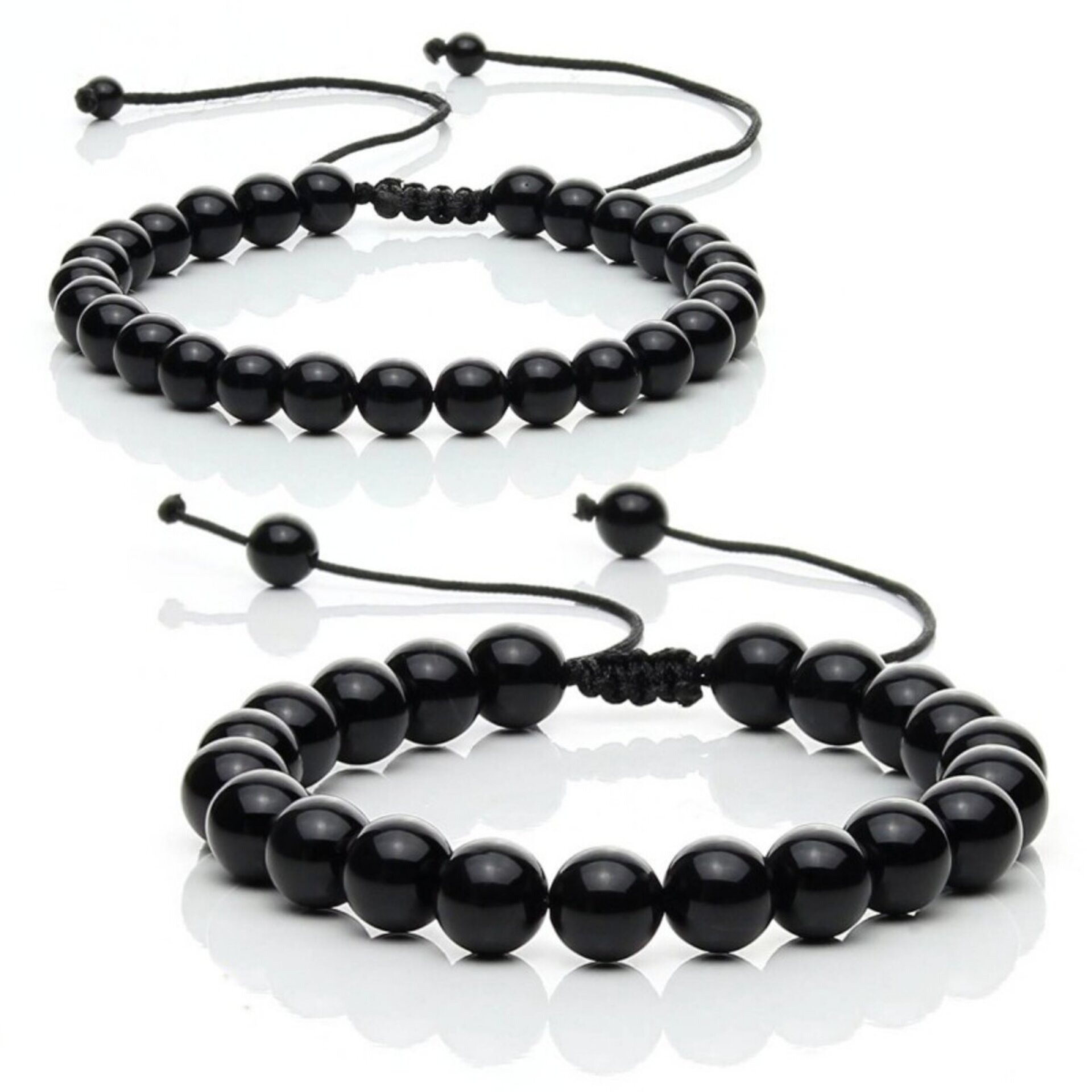 Pulsera de Ónix Negro Natural Ajustable - 1