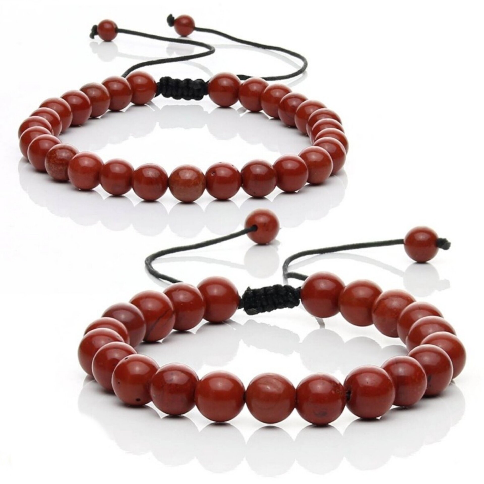 Pulsera de Jaspe Rojo Natural Ajustable - 1