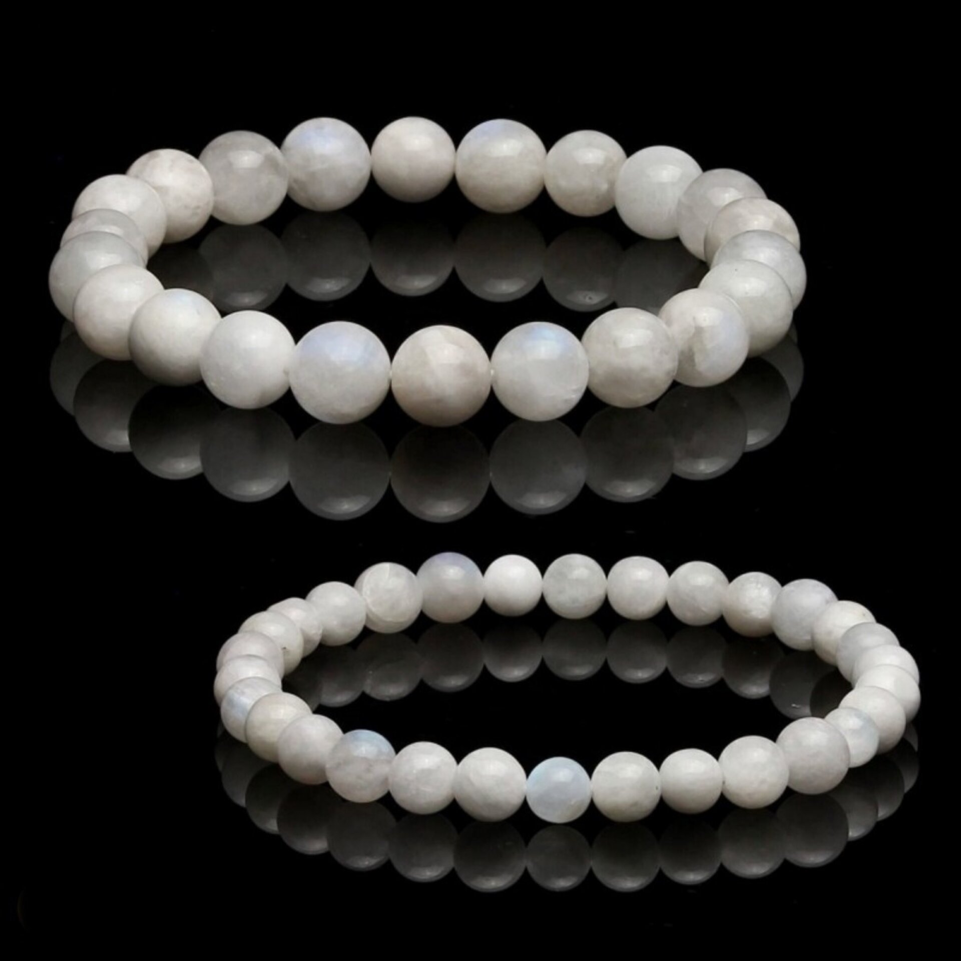 Pulsera de Piedra Luna Blanca Auténtica – Matices Luminosos y Energía Serena - 1