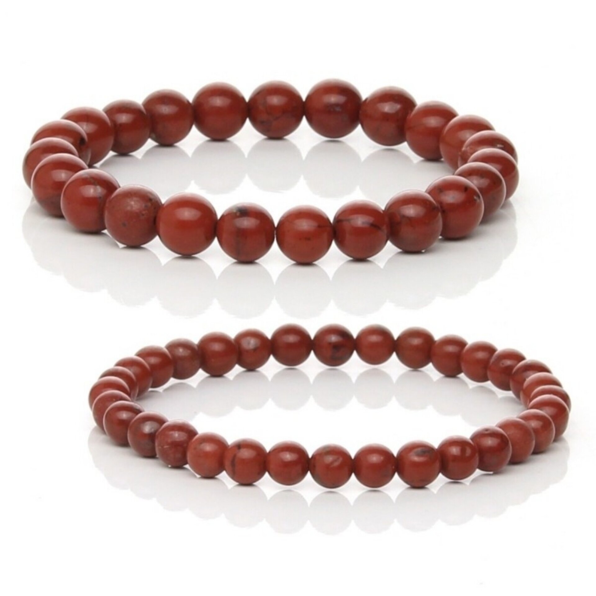 Pulsera de Jaspe Rojo Natural – Cuentas de 6 mm u 8 mm - 1