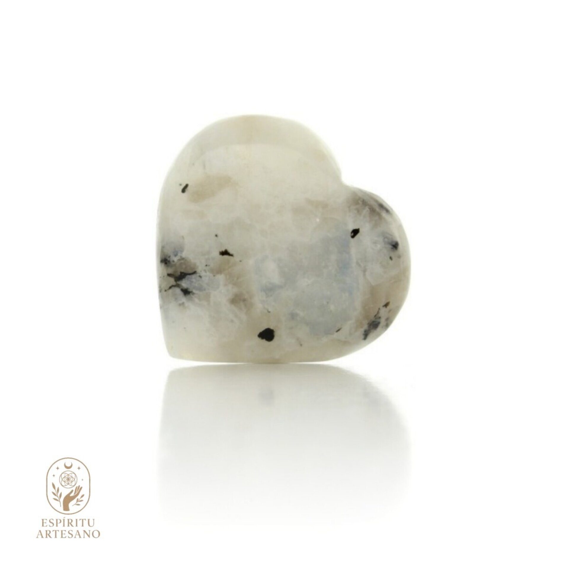 Corazón Artesanal de Piedra Luna Natural – 5 cm - 1