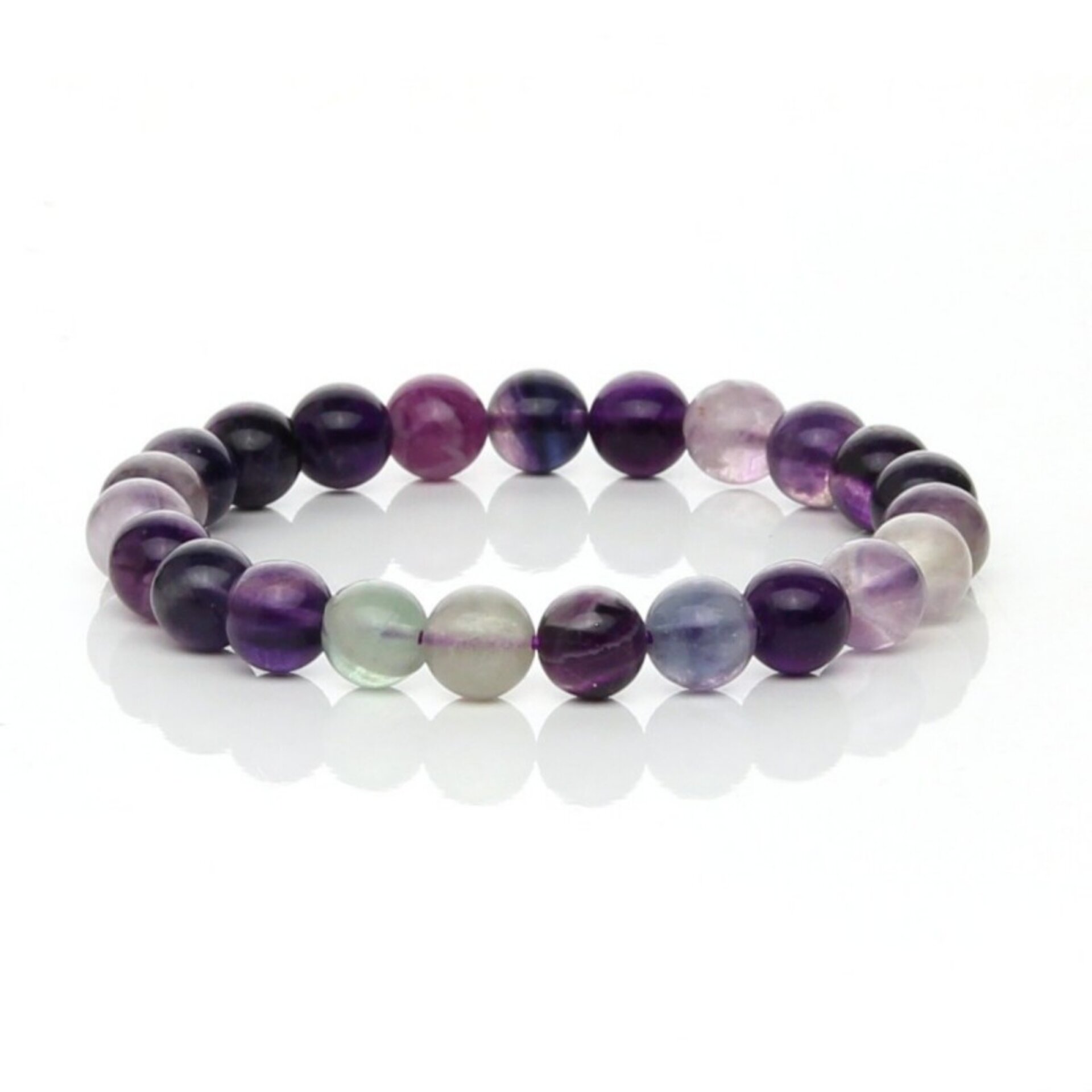 Pulsera elástica de fluorita púrpura - 3