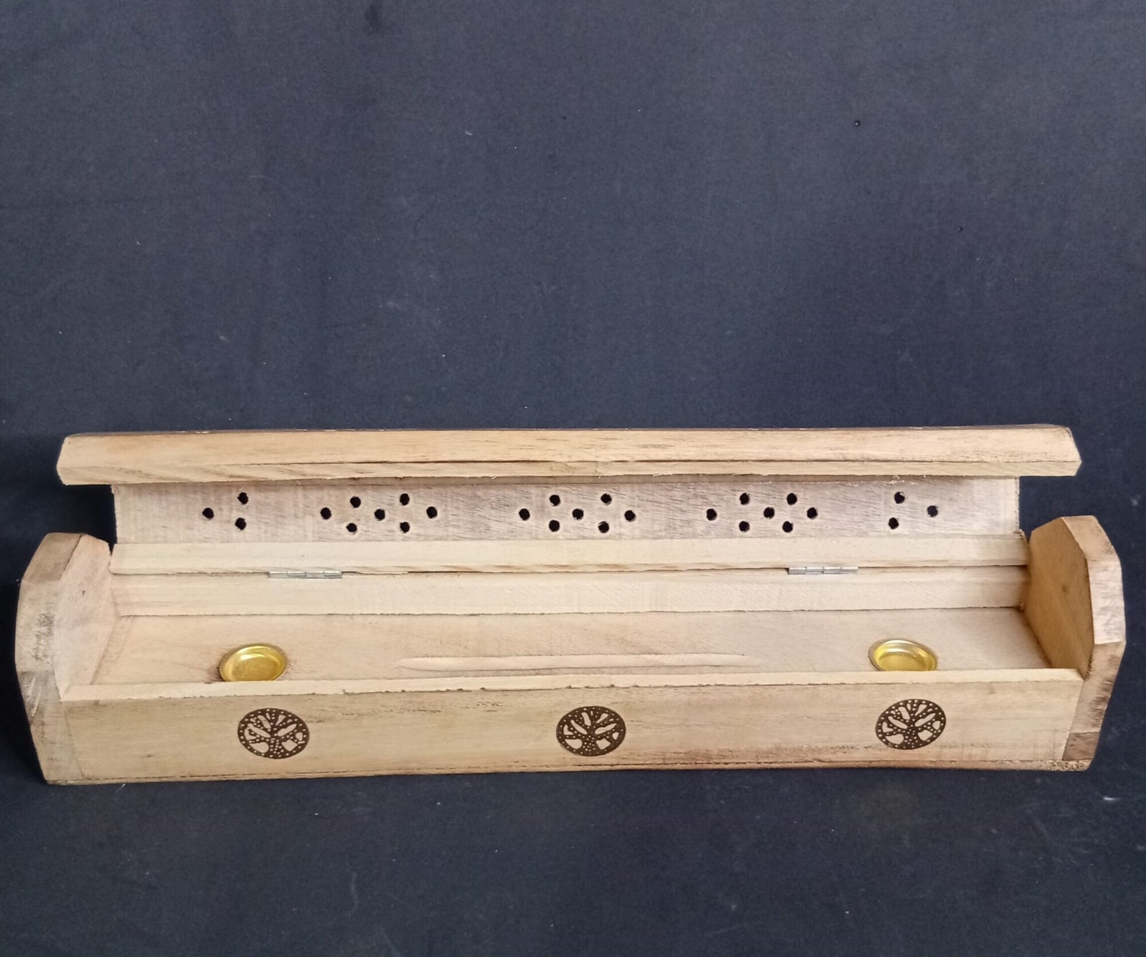 Baúl Porta Inciensos de Madera Para Conos y Varillas - 5