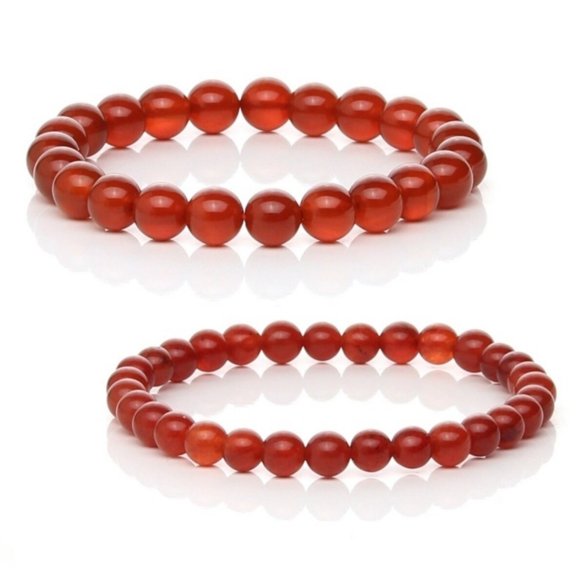 Pulsera de Cornalina Natural – Calcedonia Rojiza Translúcida - 1