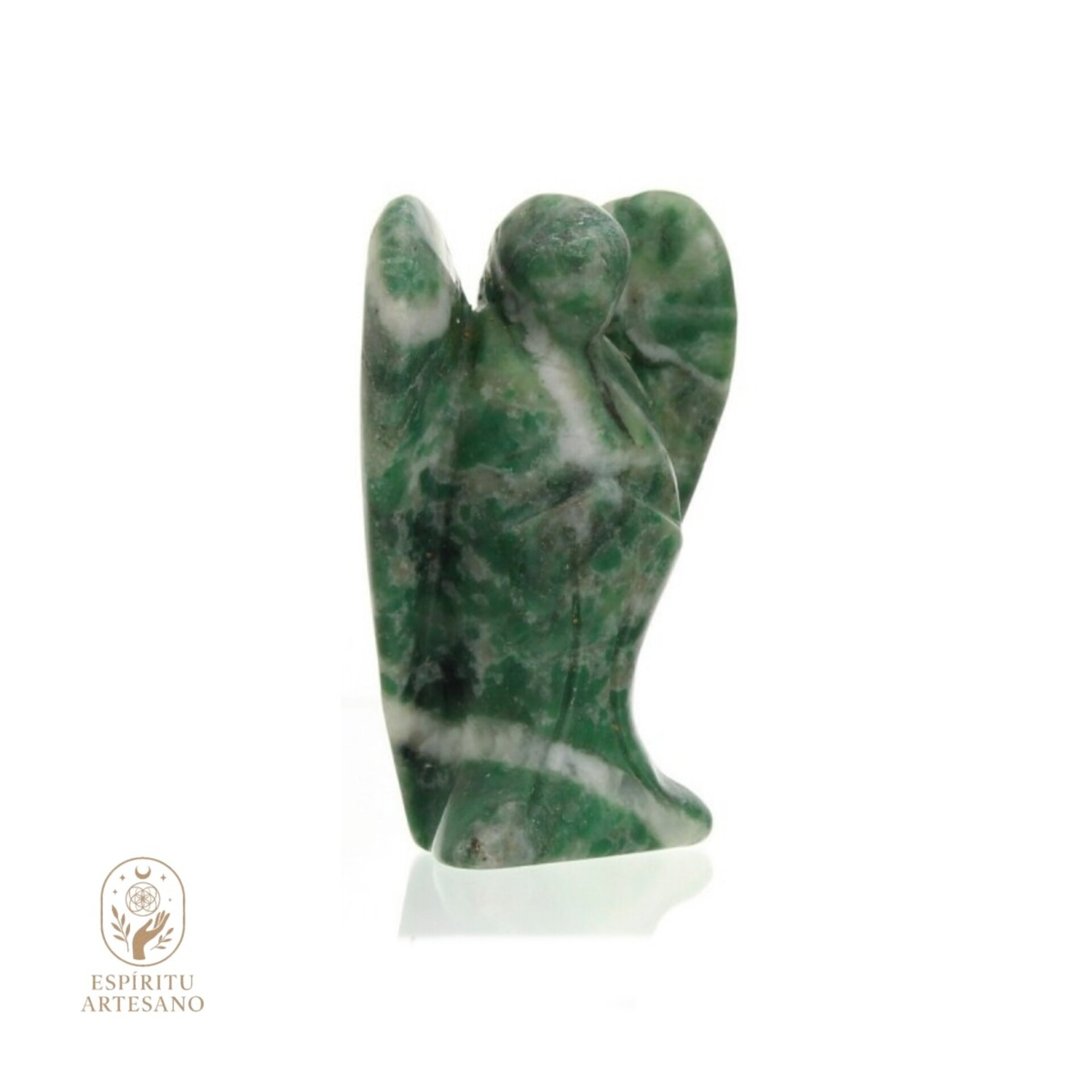 Ángel tallado en Jaspe Verde – Piedra Natural - 2