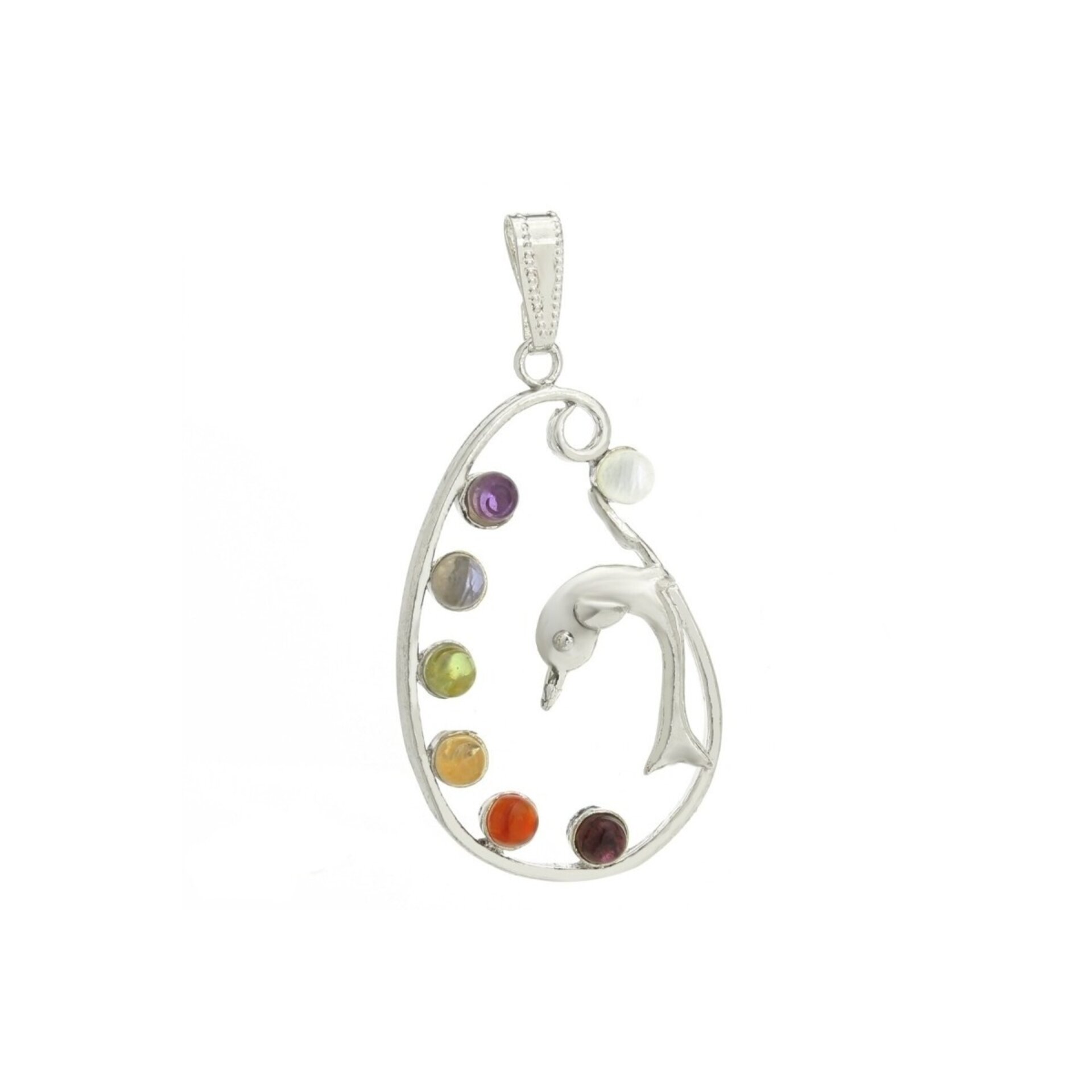 Colgante con Piedras de los Chakras – Modelo Delfín - 1