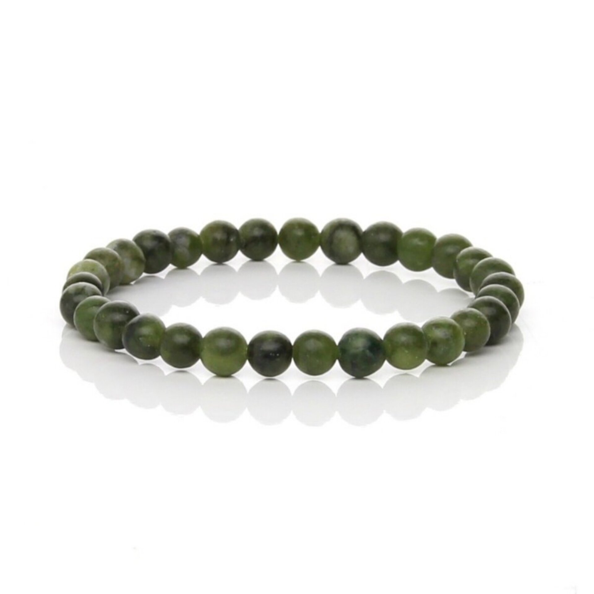 Pulsera elástica de Jade Verde (Nefrita) - 2