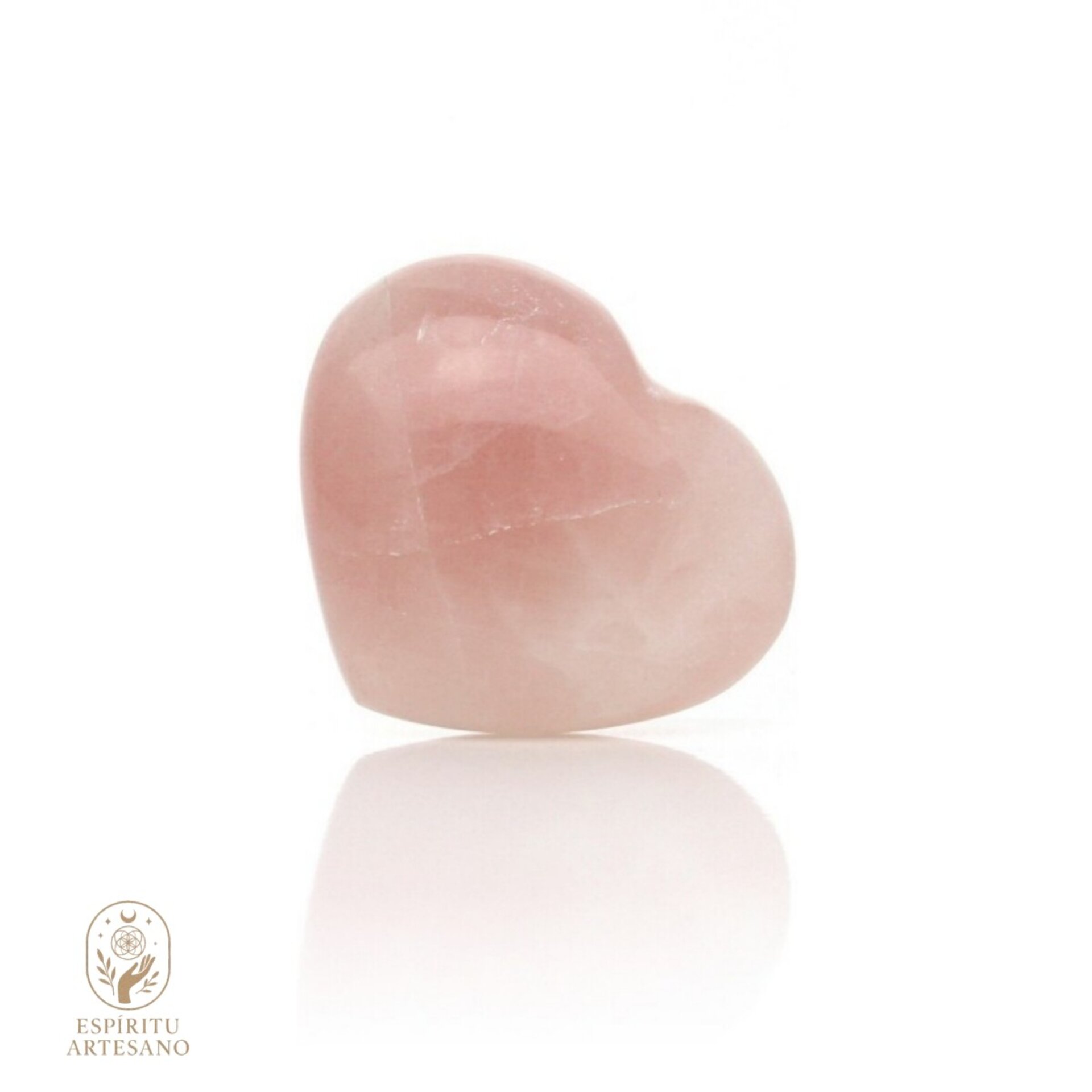 Corazón Artesanal de Cuarzo Rosa Natural – 5 cm - 1