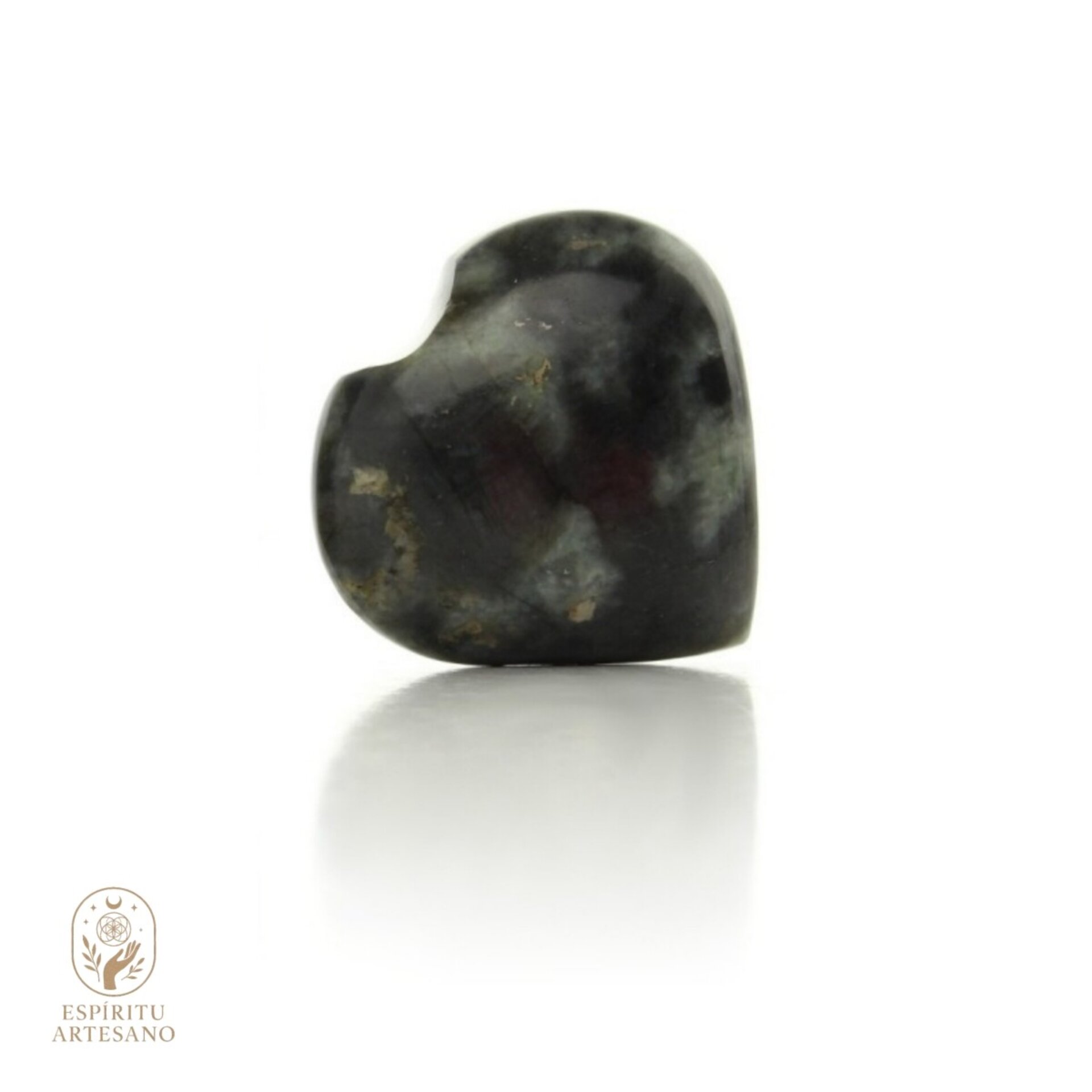 Corazón Artesanal de Labradorita Natural – 5 cm - 1