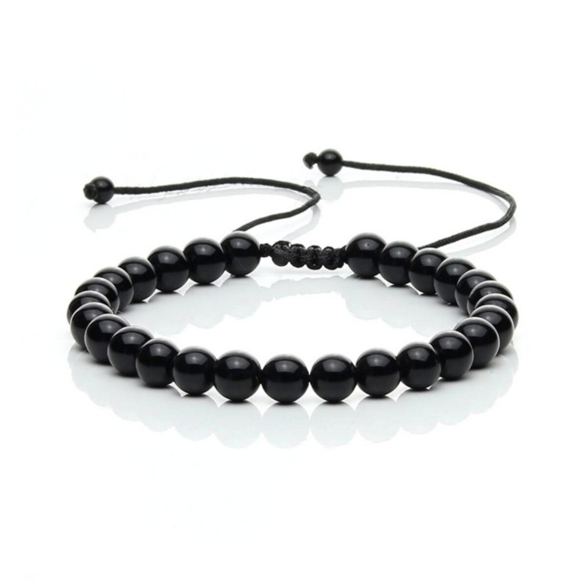 Pulsera de Ónix Negro Natural Ajustable - 3