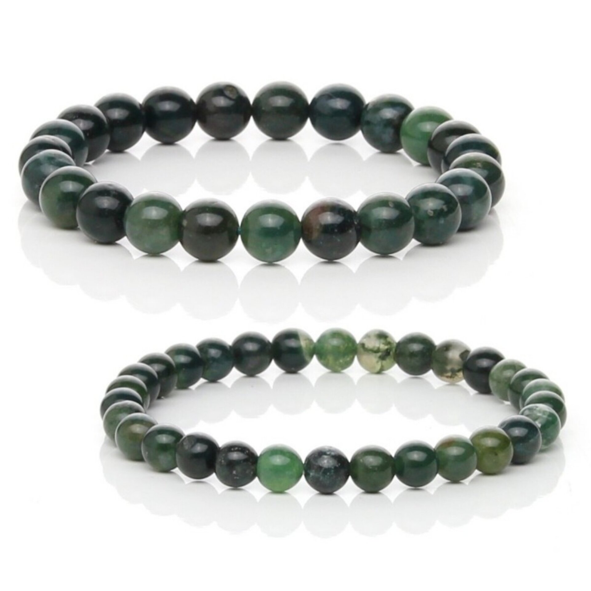 Pulsera de Ágata Musgosa Verde – Conexión Natural - 1