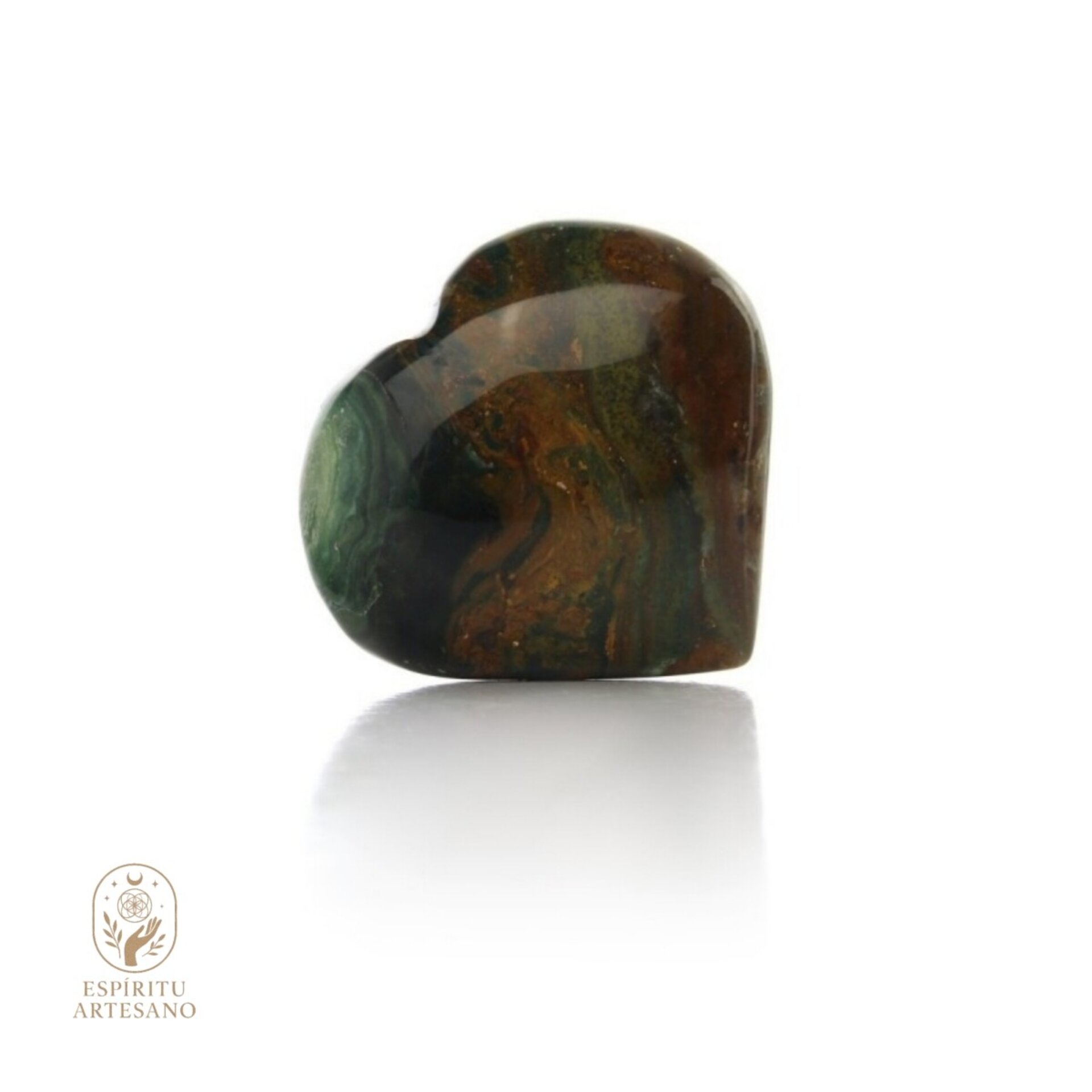 Corazón Artesanal de Jaspe Fancy Natural – 5 cm - 1