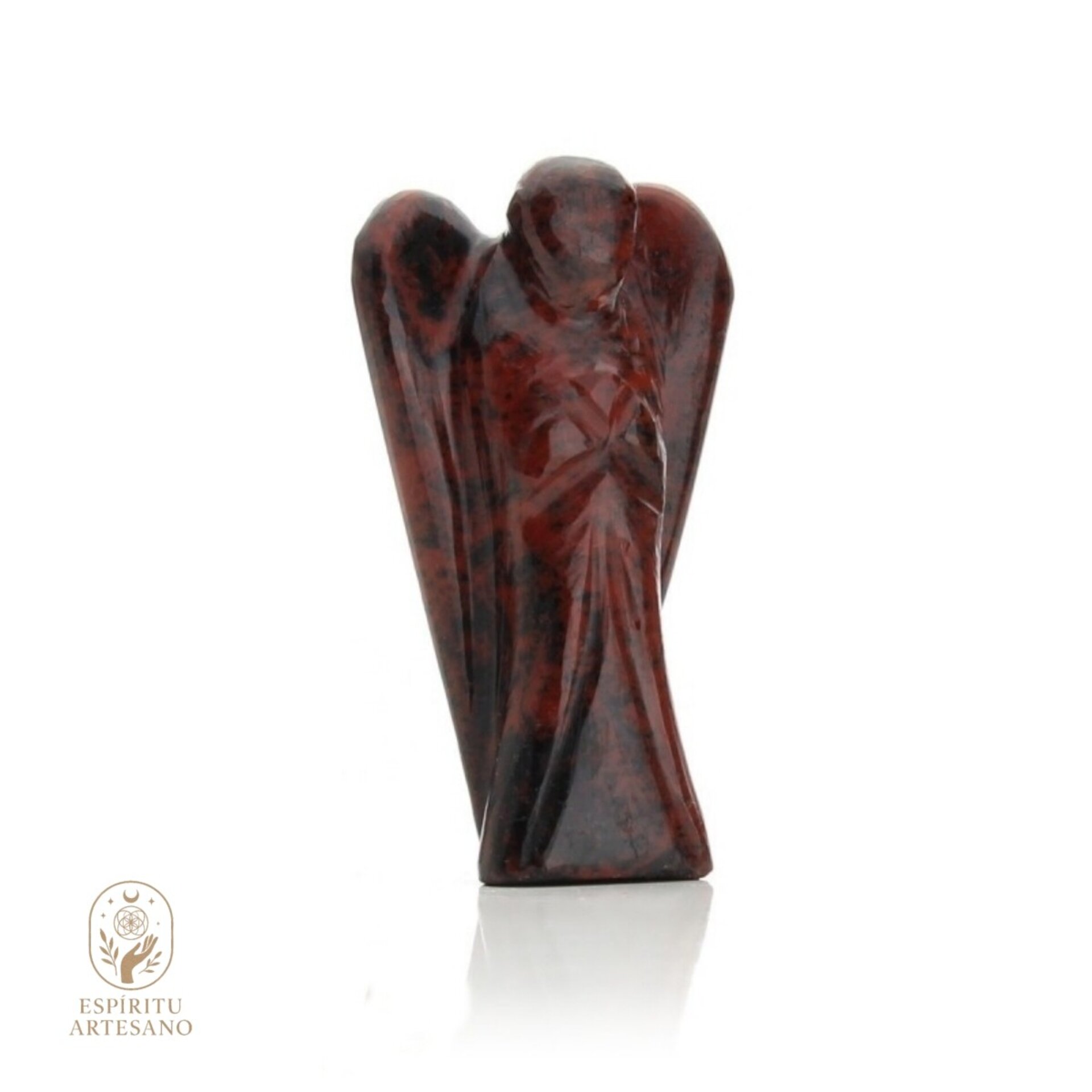 Ángel del Dinero Tallado en Obsidiana Caoba – Arcángel Uriel - 2