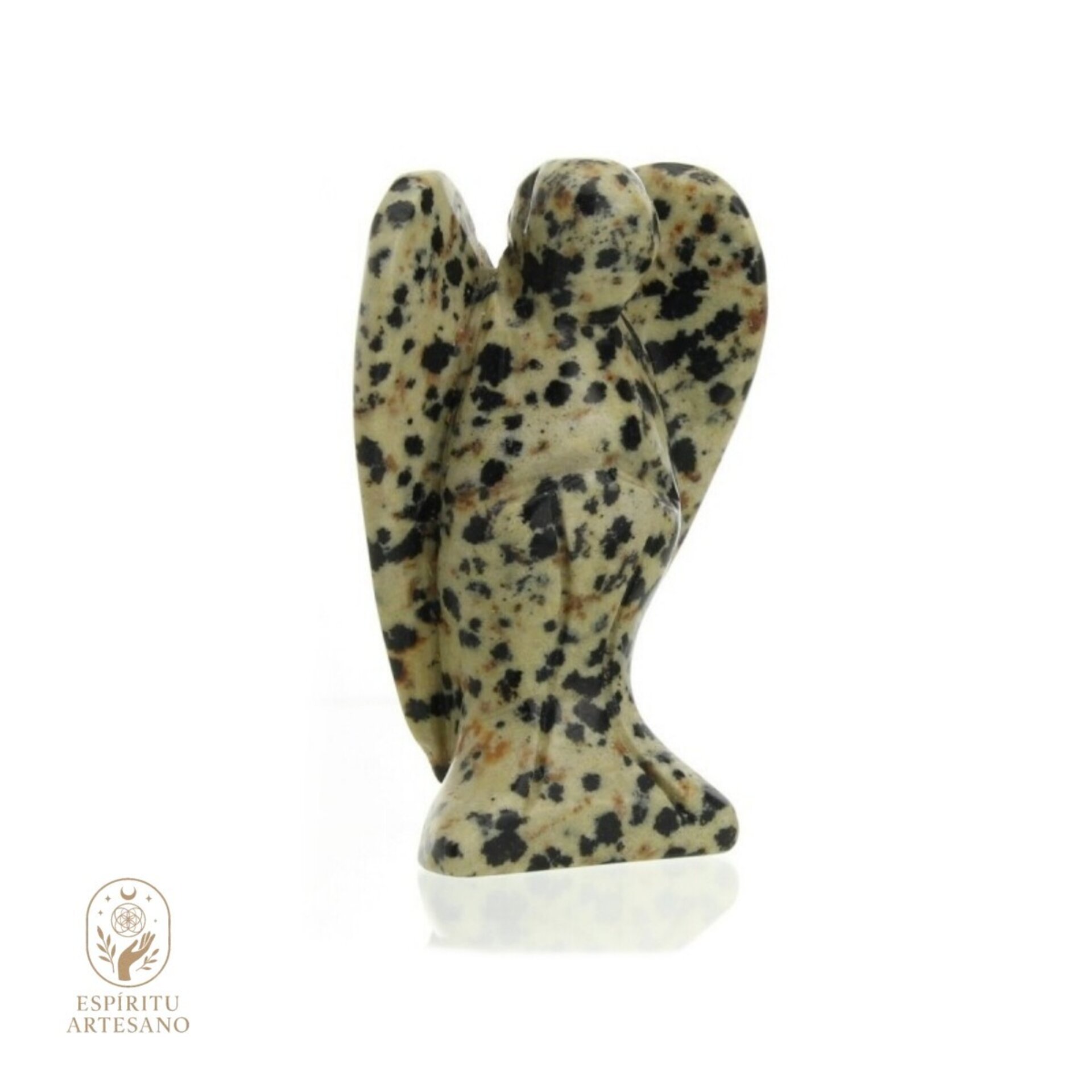 Ángel tallado en Jaspe Dálmata – Piedra Natural - 2