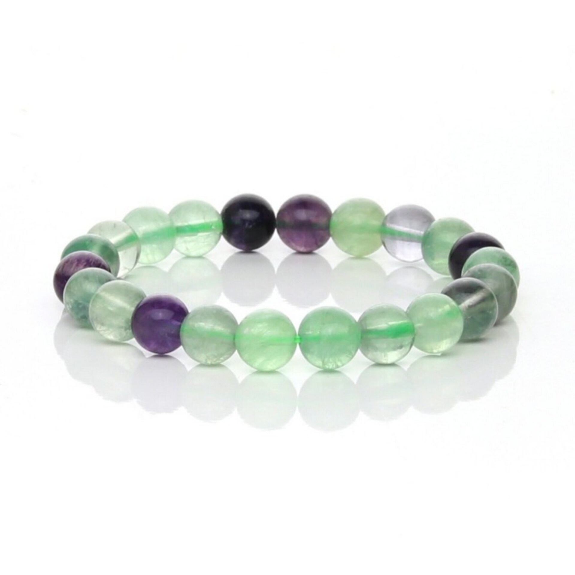 Pulsera elástica de fluorita verde - 2