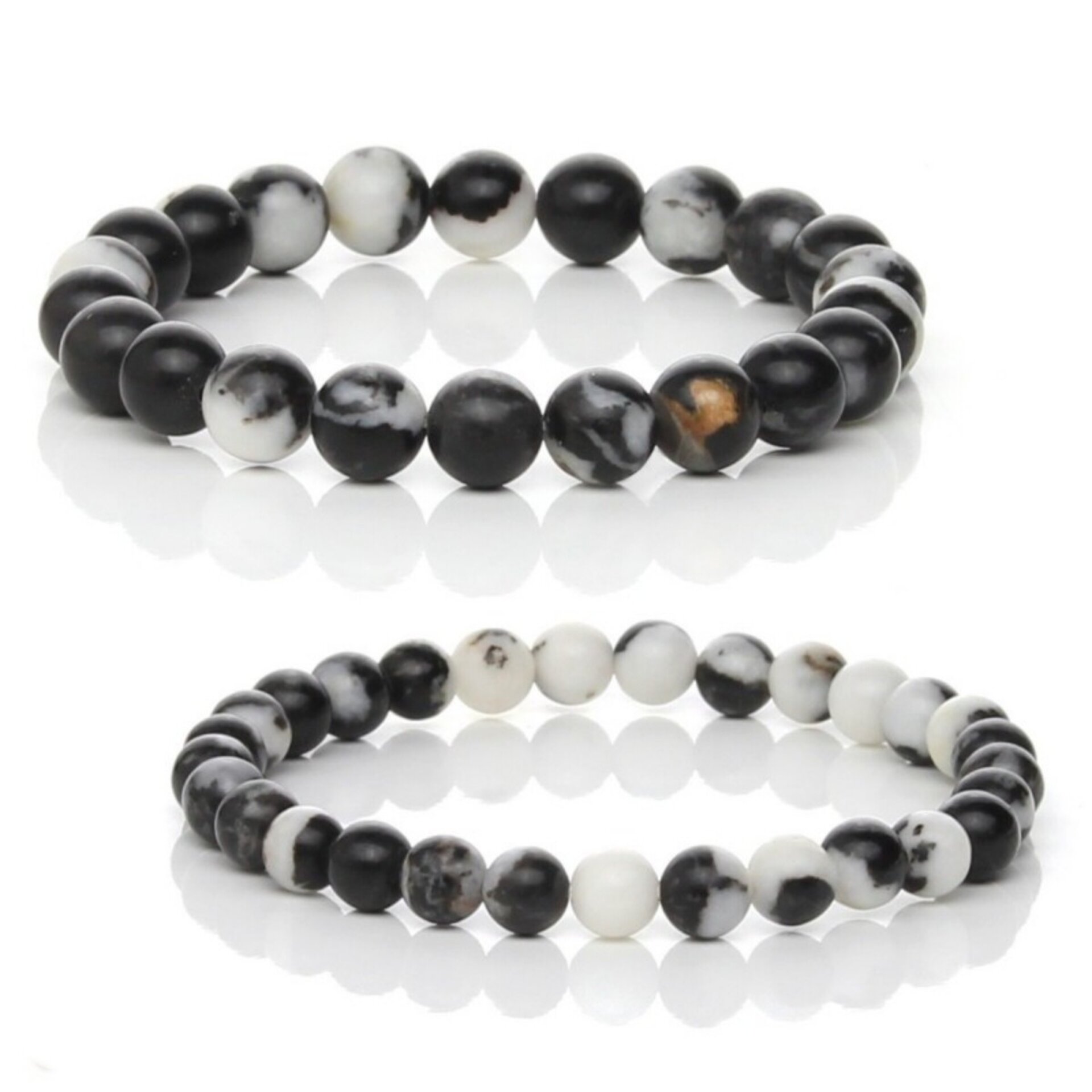 Pulsera de Jaspe Cebra – Equilibrio y Energía Bicolor - 1