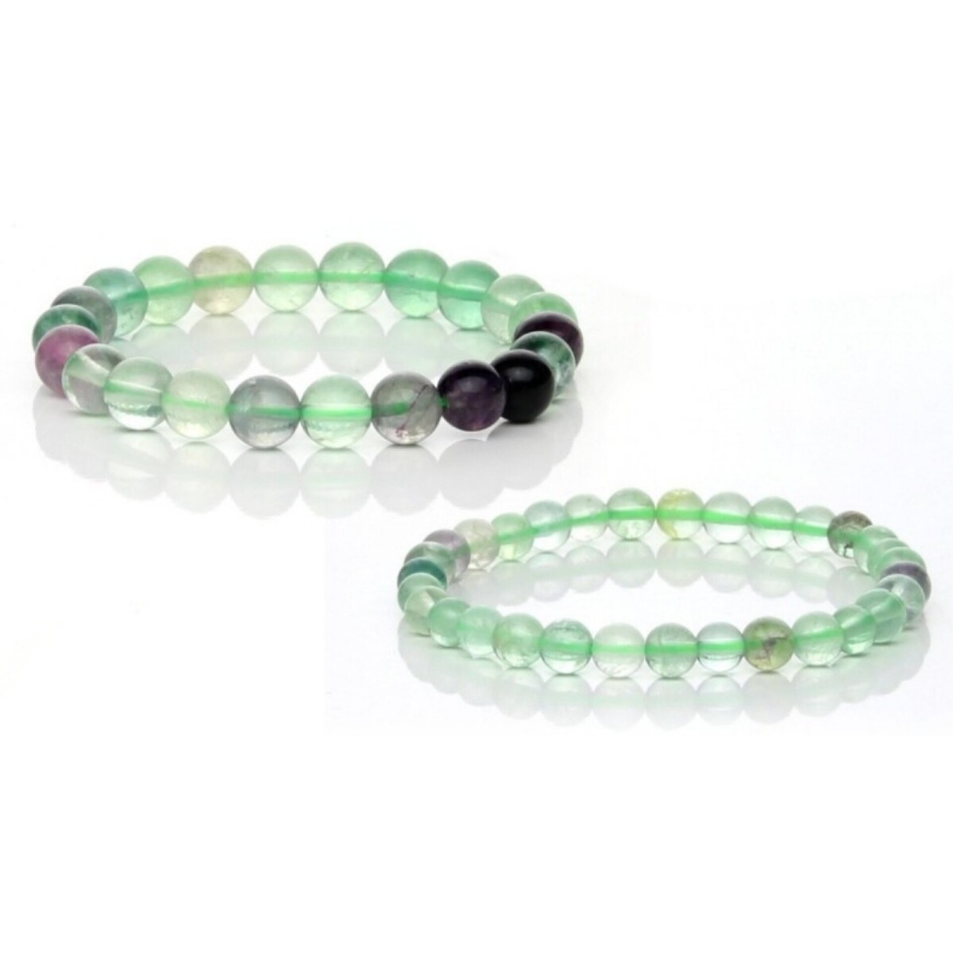 Pulsera elástica de fluorita verde - 1