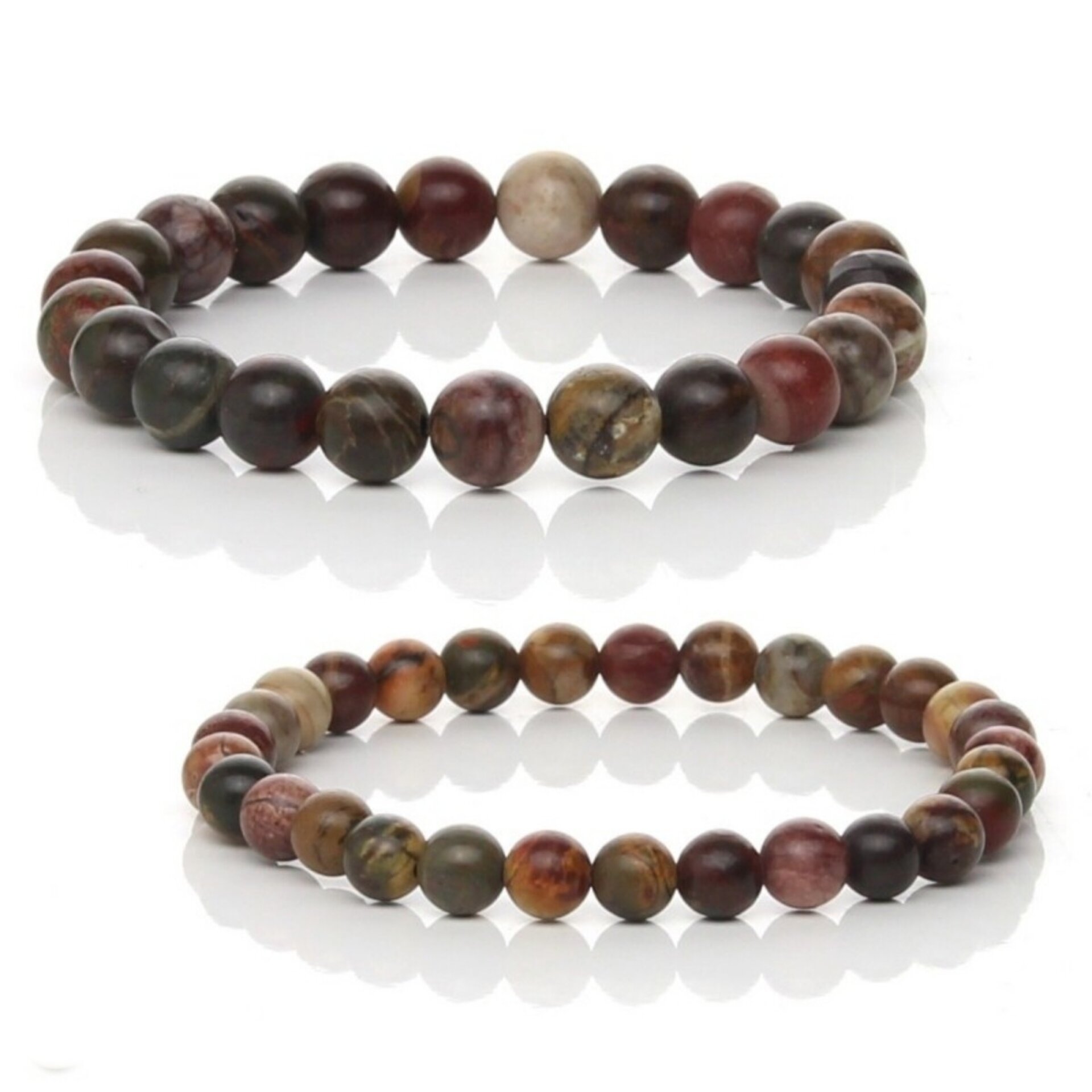 Pulsera de Jaspe Creek – Tonos Naturales con Vetas Únicas - 1