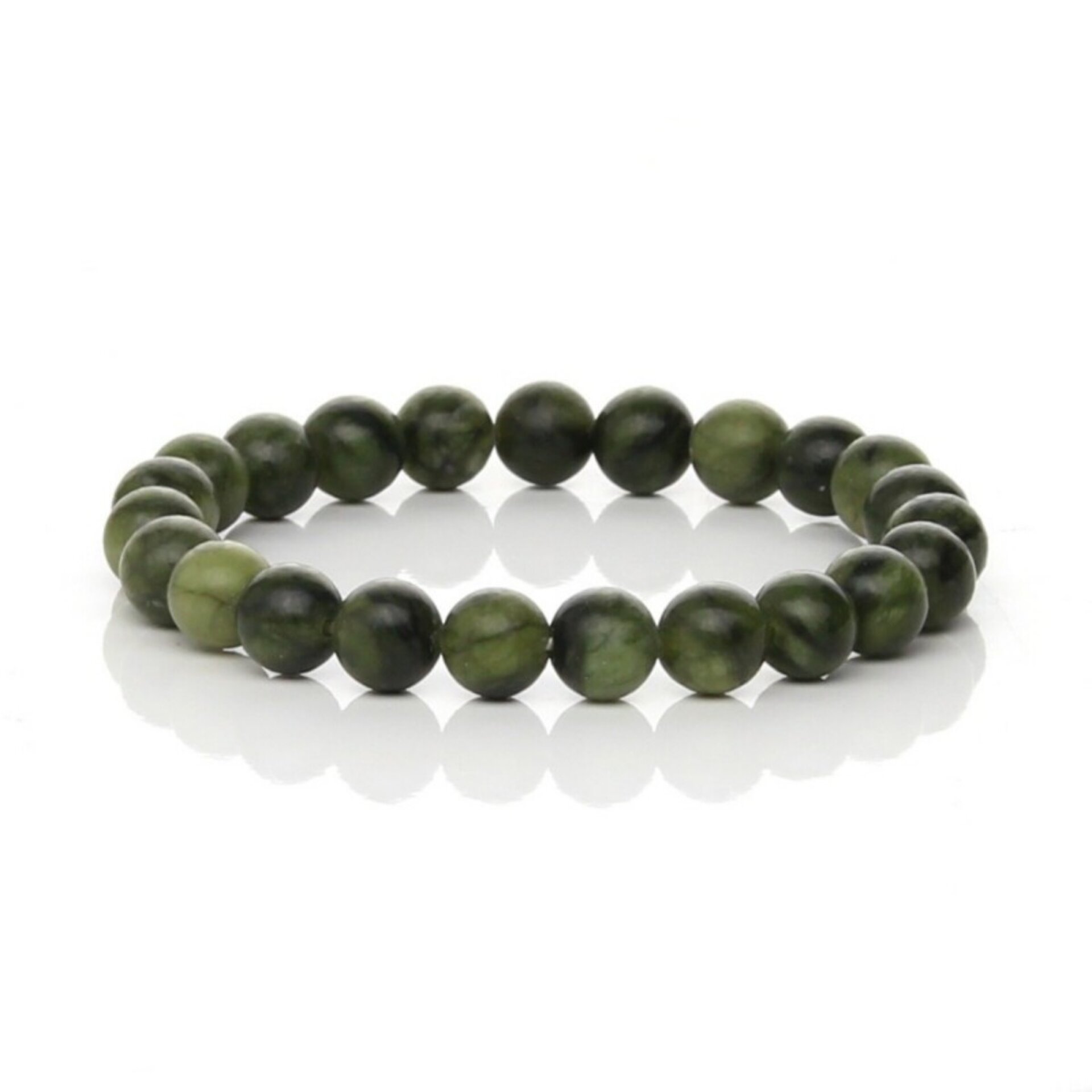 Pulsera elástica de Jade Verde (Nefrita) - 3