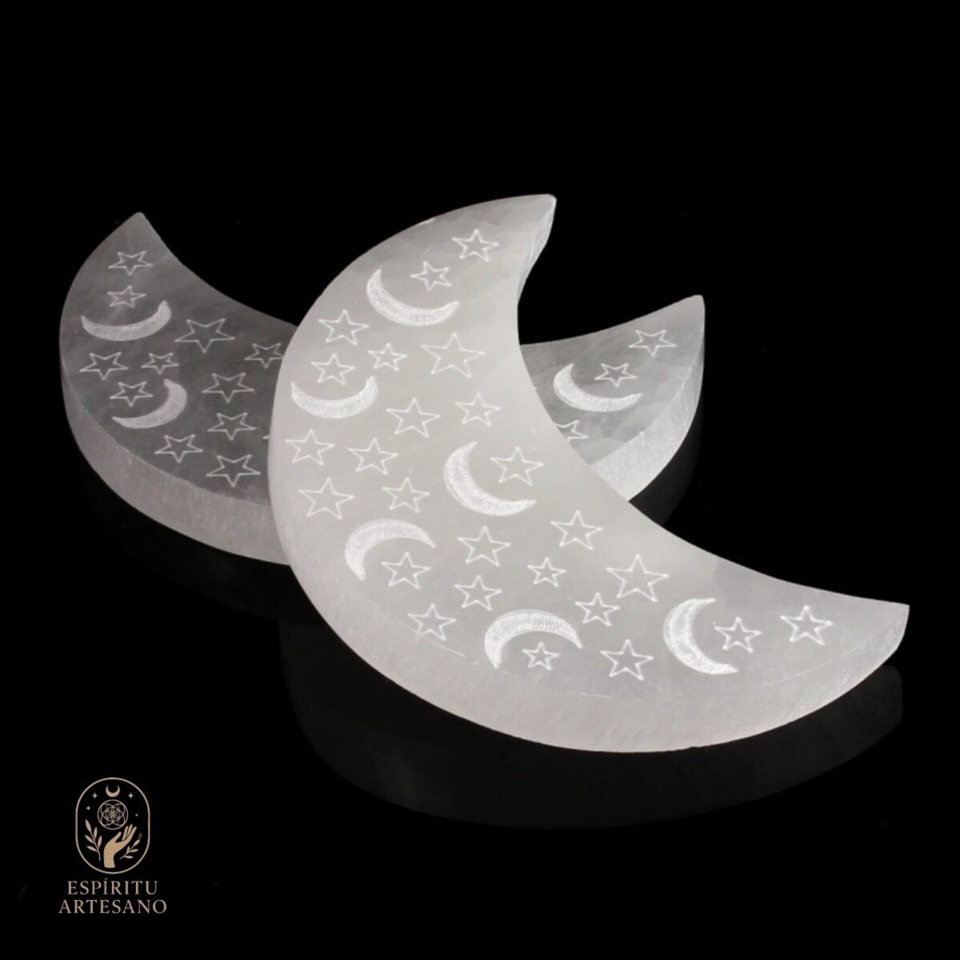 Placa de Selenita en Forma de Luna Creciente - 3