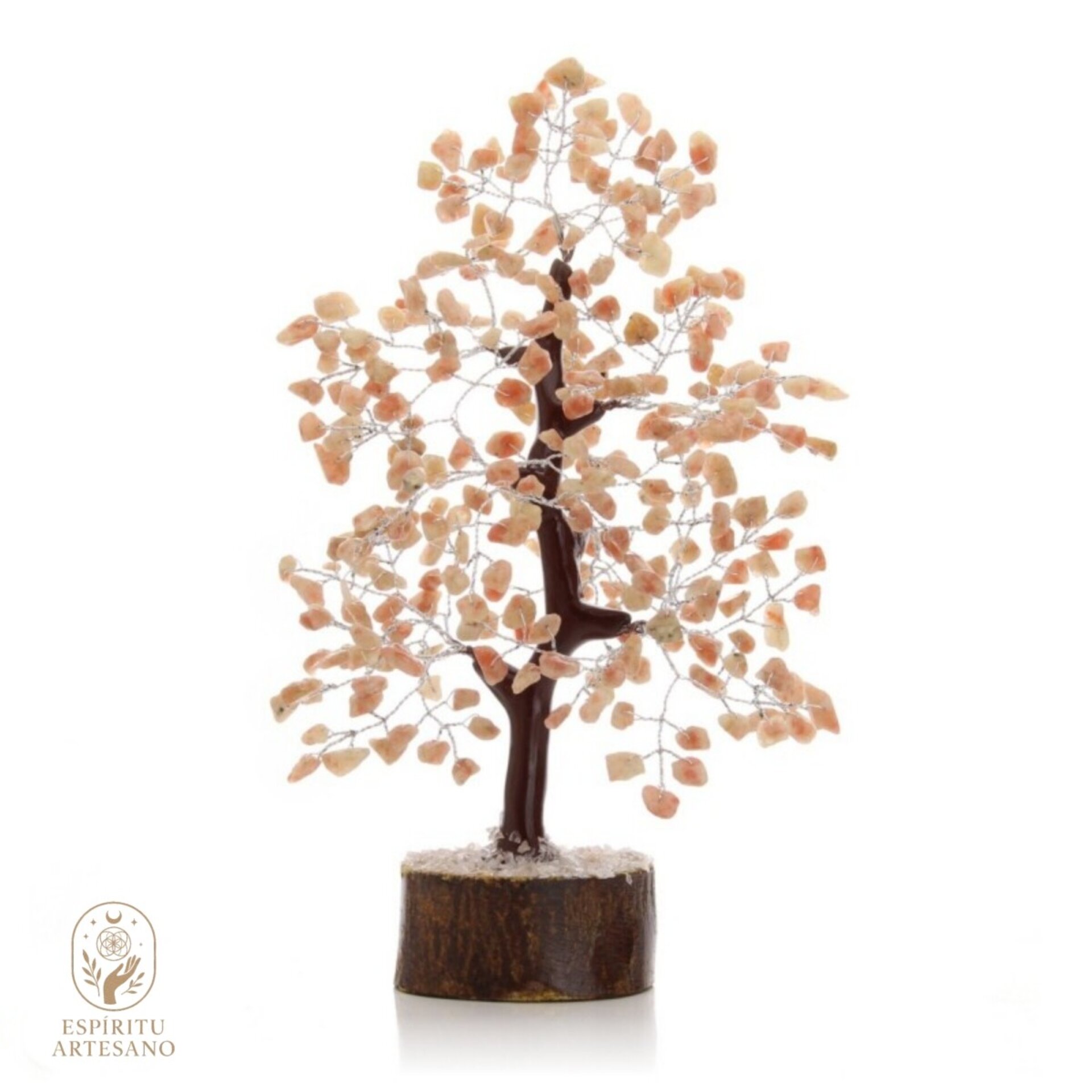 Árbol Artesanal de Piedra Sol Natural y Base de Madera - 1