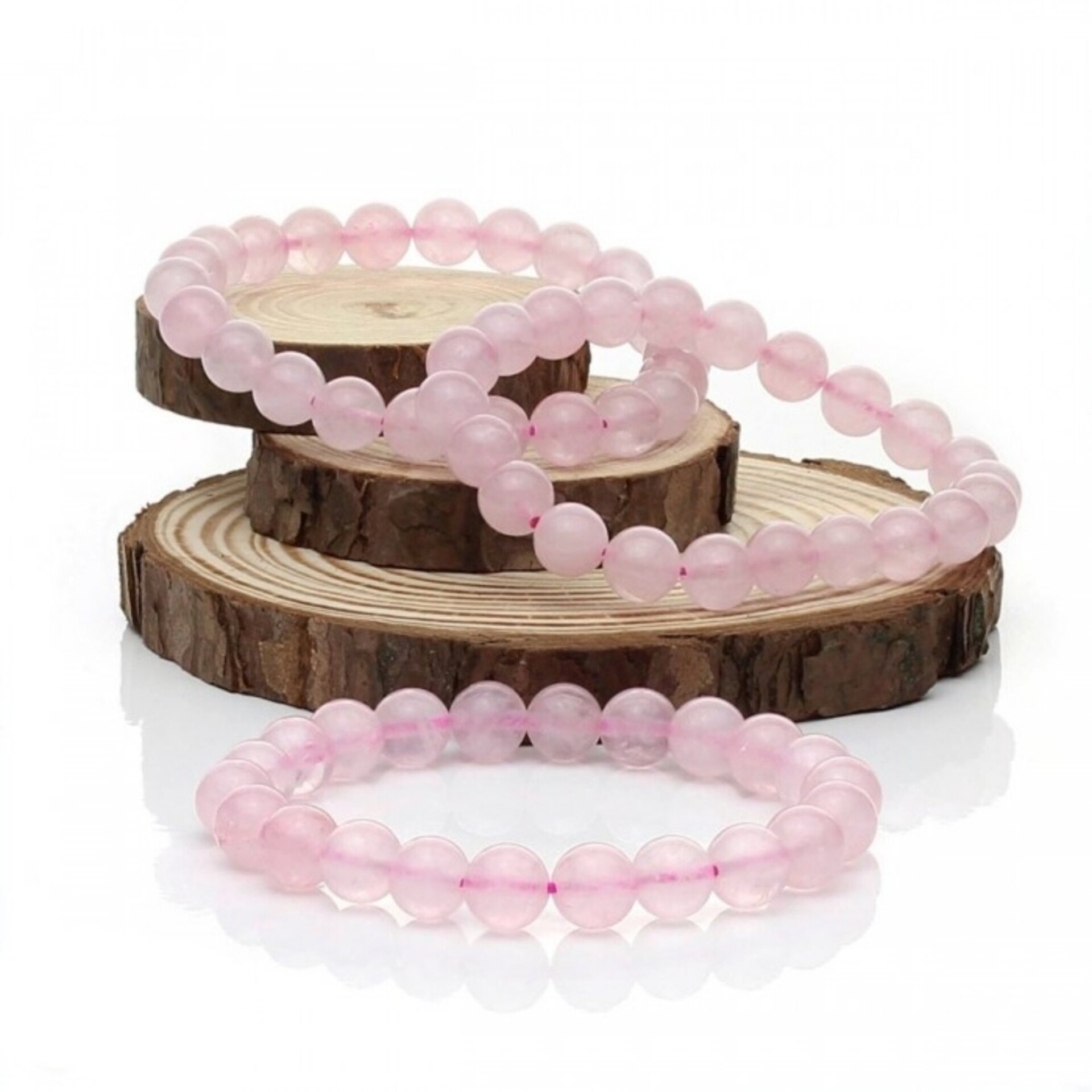Pulsera de Cuarzo Rosa Natural – La Piedra del Amor - 2