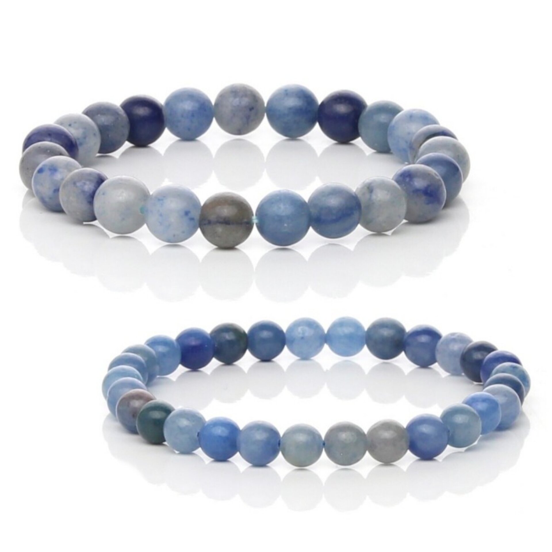 Pulsera de Cuarzo Azul Natural con Dumortierita – Comunicación y Equilibrio - 1
