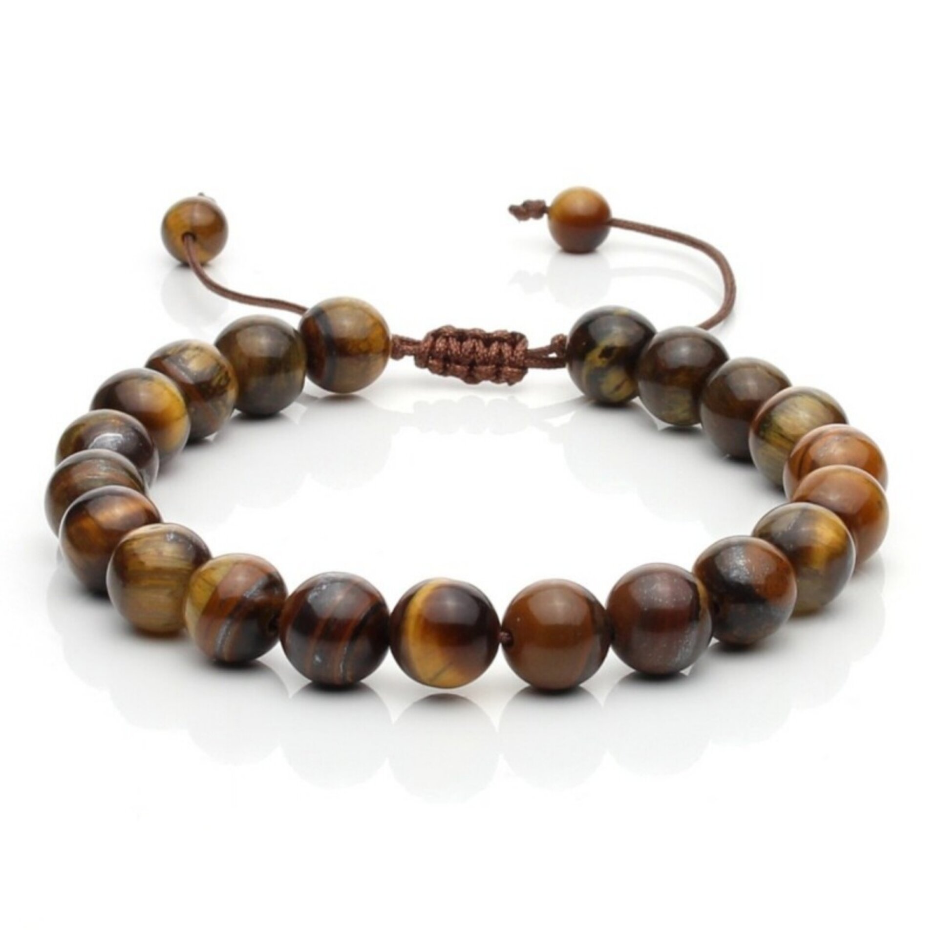 Pulsera ajustable de ojo de tigre natural – Protección y estilo en tu muñeca - 2