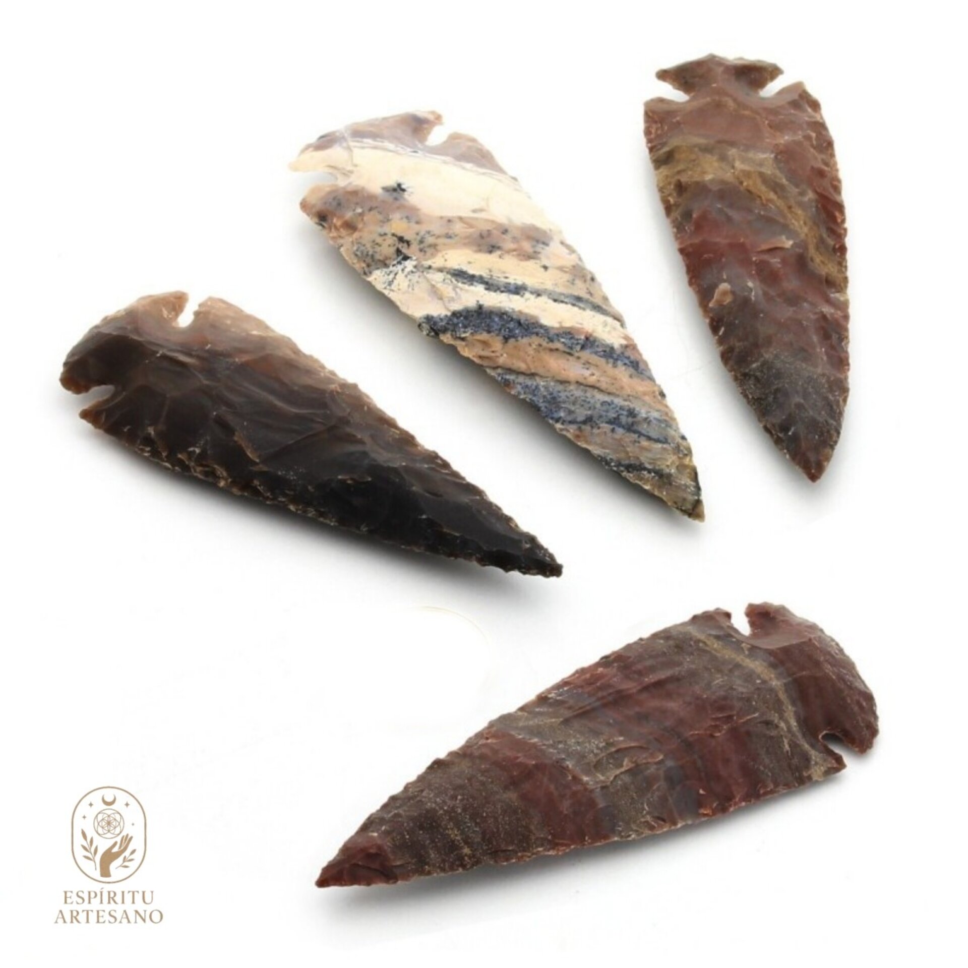 Punta Mediana de Flecha de Sílex Artesanal Réplica Prehistórica - 1