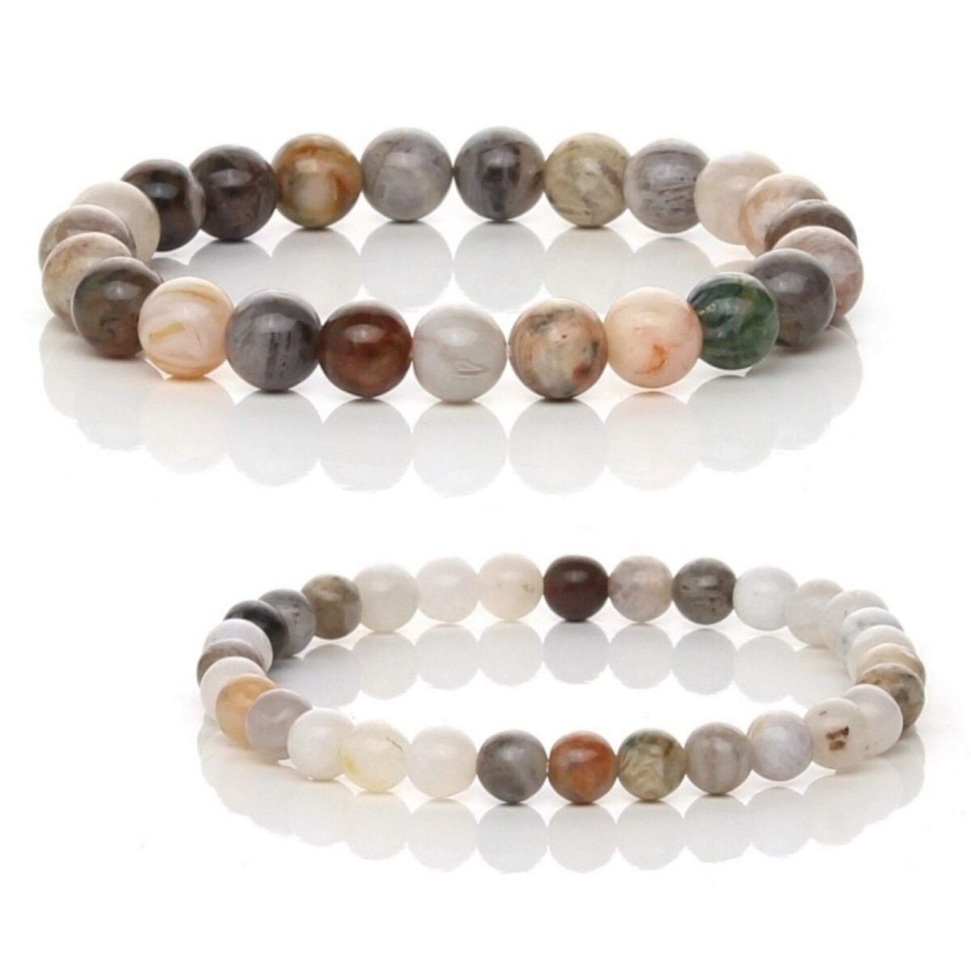 Pulsera de Ágata Bambú Natural – Tonos Suaves y Armoniosos - 1