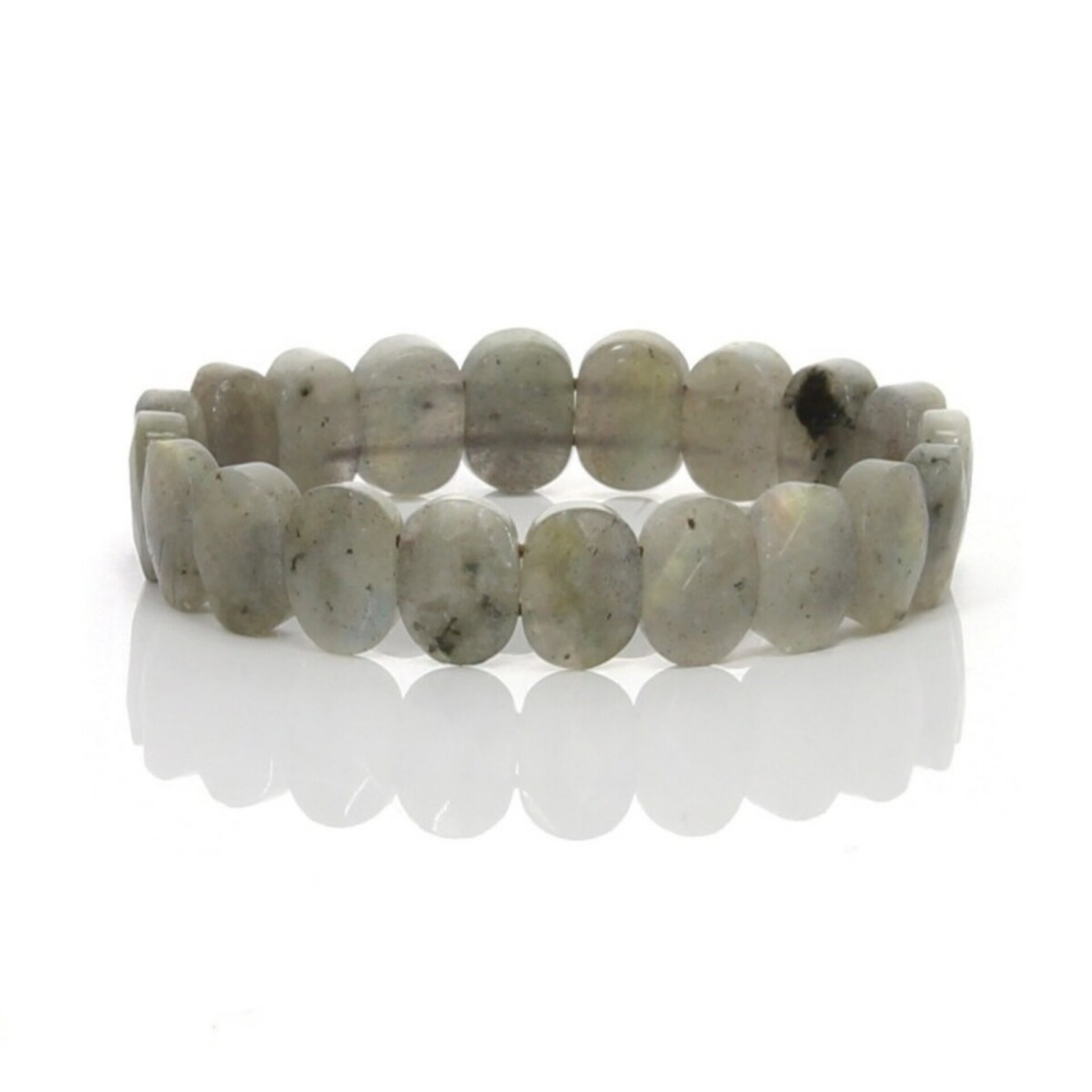 Pulsera de Labradorita – Cuentas Ovales Facetadas - 1