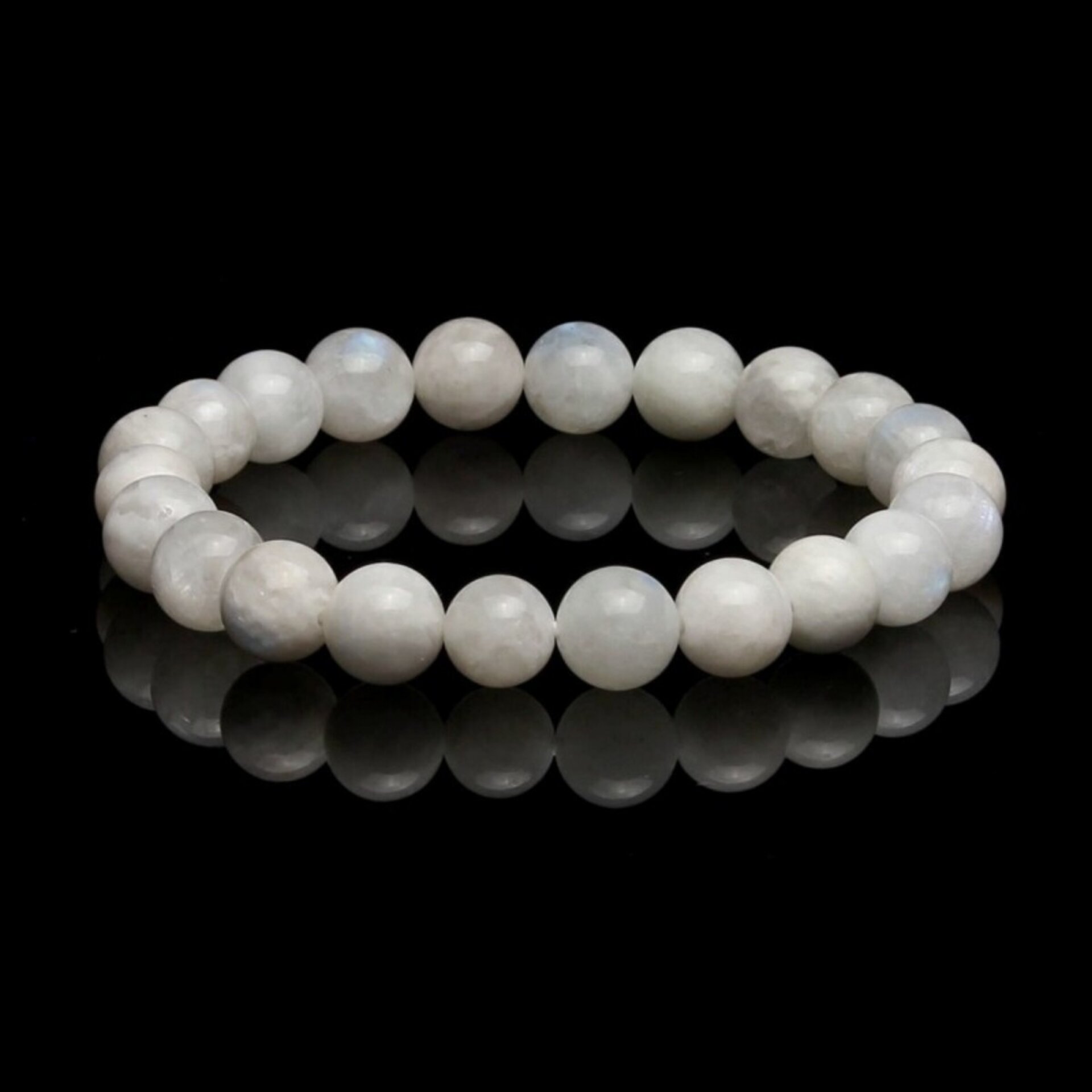 Pulsera de Piedra Luna Blanca Auténtica – Matices Luminosos y Energía Serena - 2