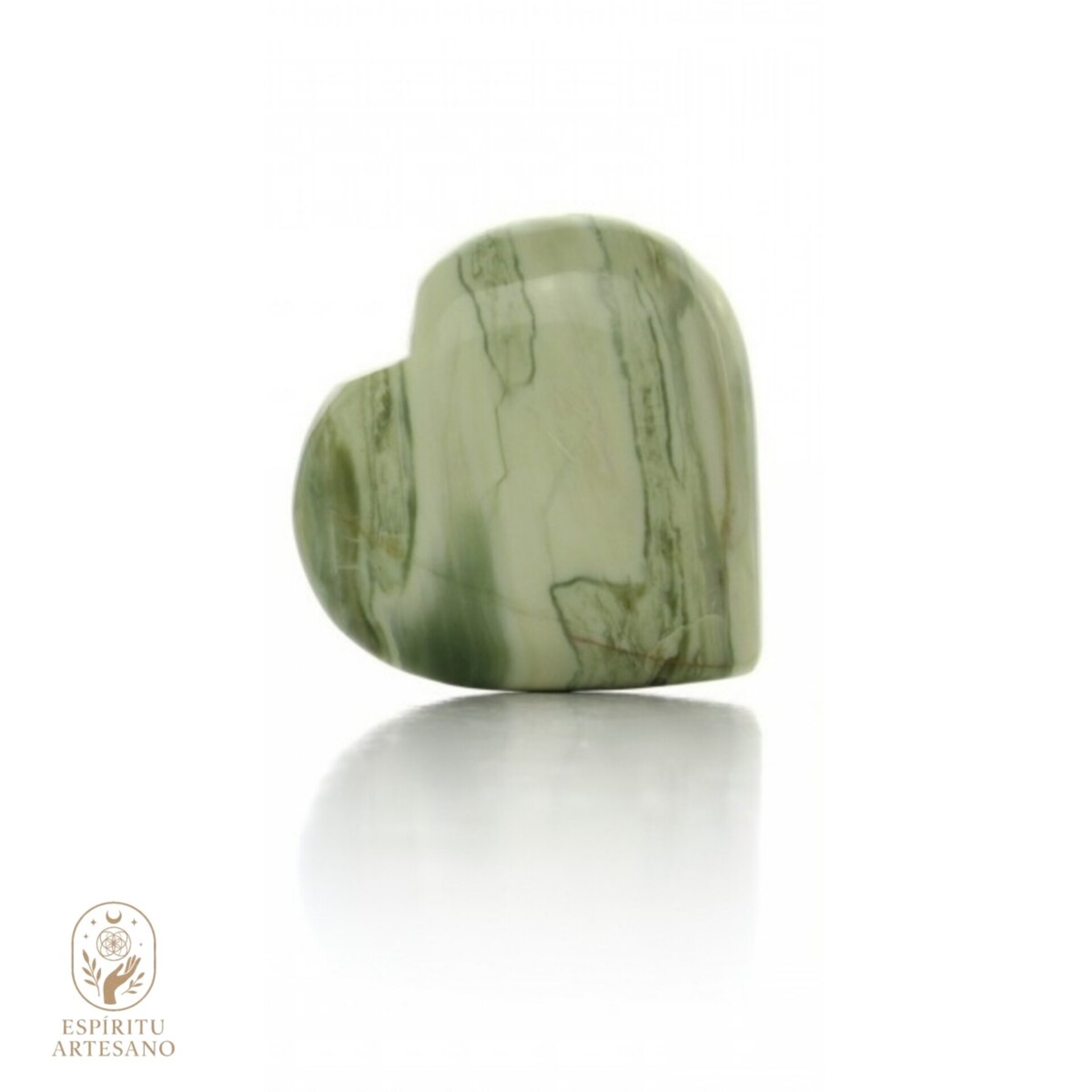 Corazón Artesanal de Serpentina Natural – 5 cm - 1