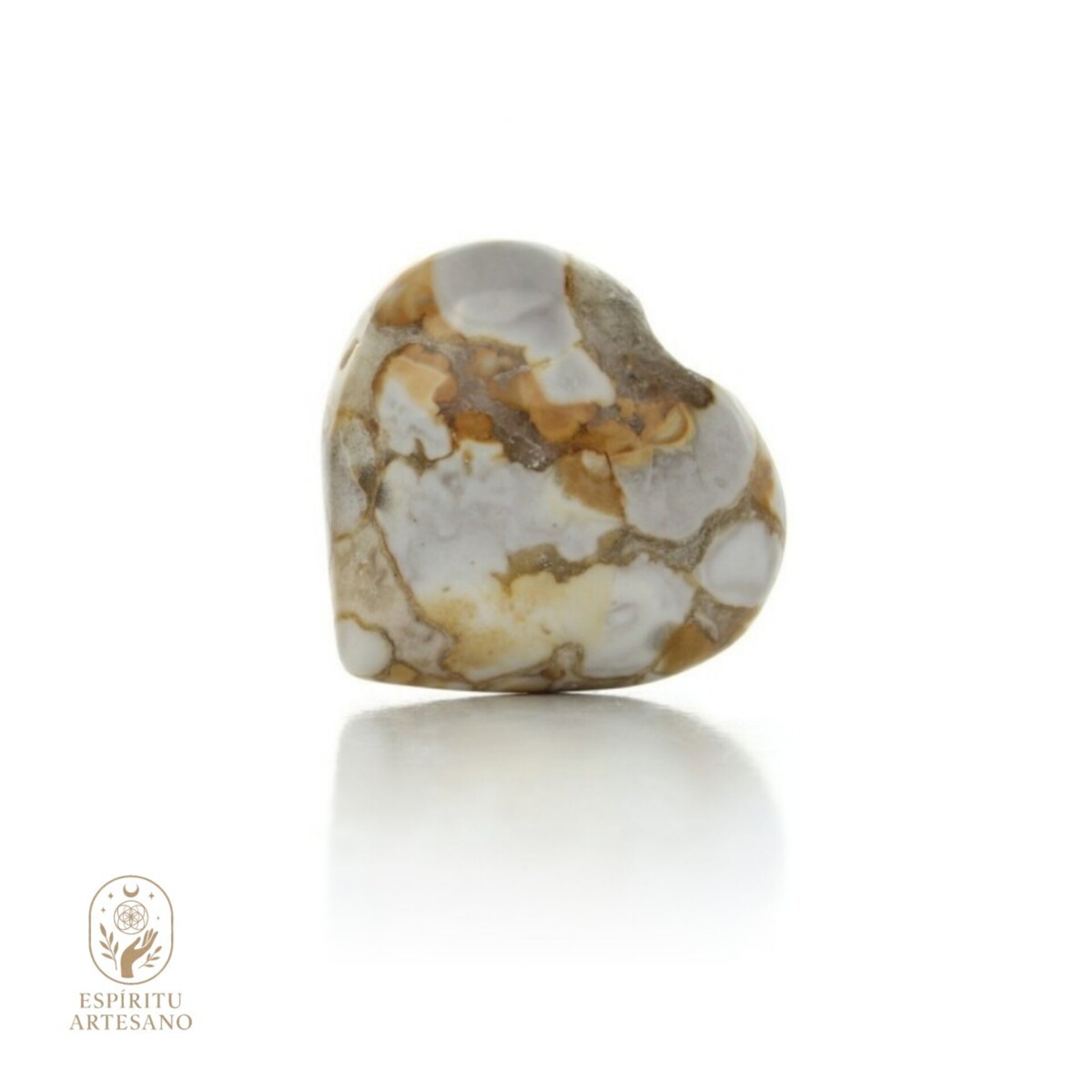 Corazón Artesanal de Jaspe Oceánico Natural – 5 cm - 1