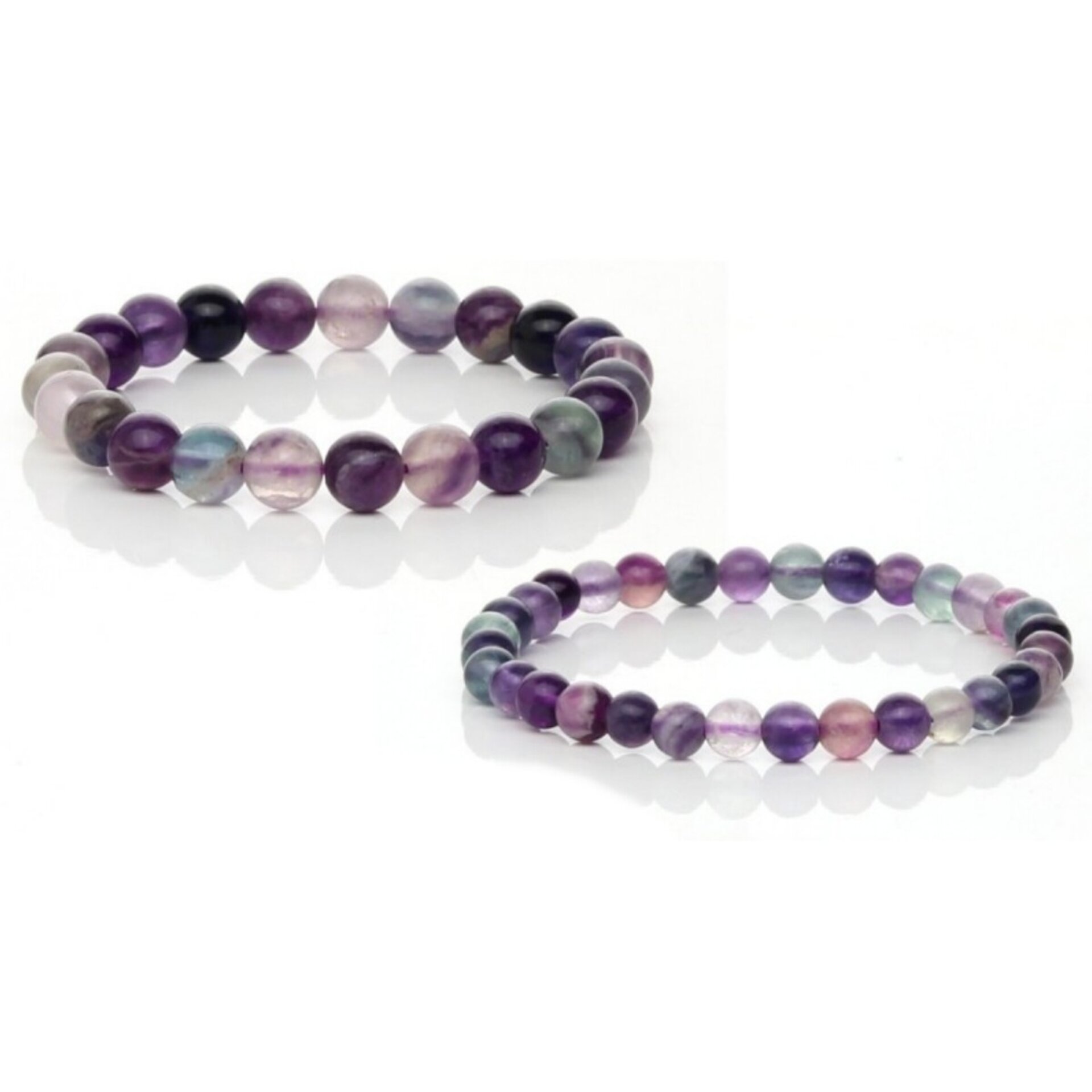 Pulsera elástica de fluorita púrpura - 1