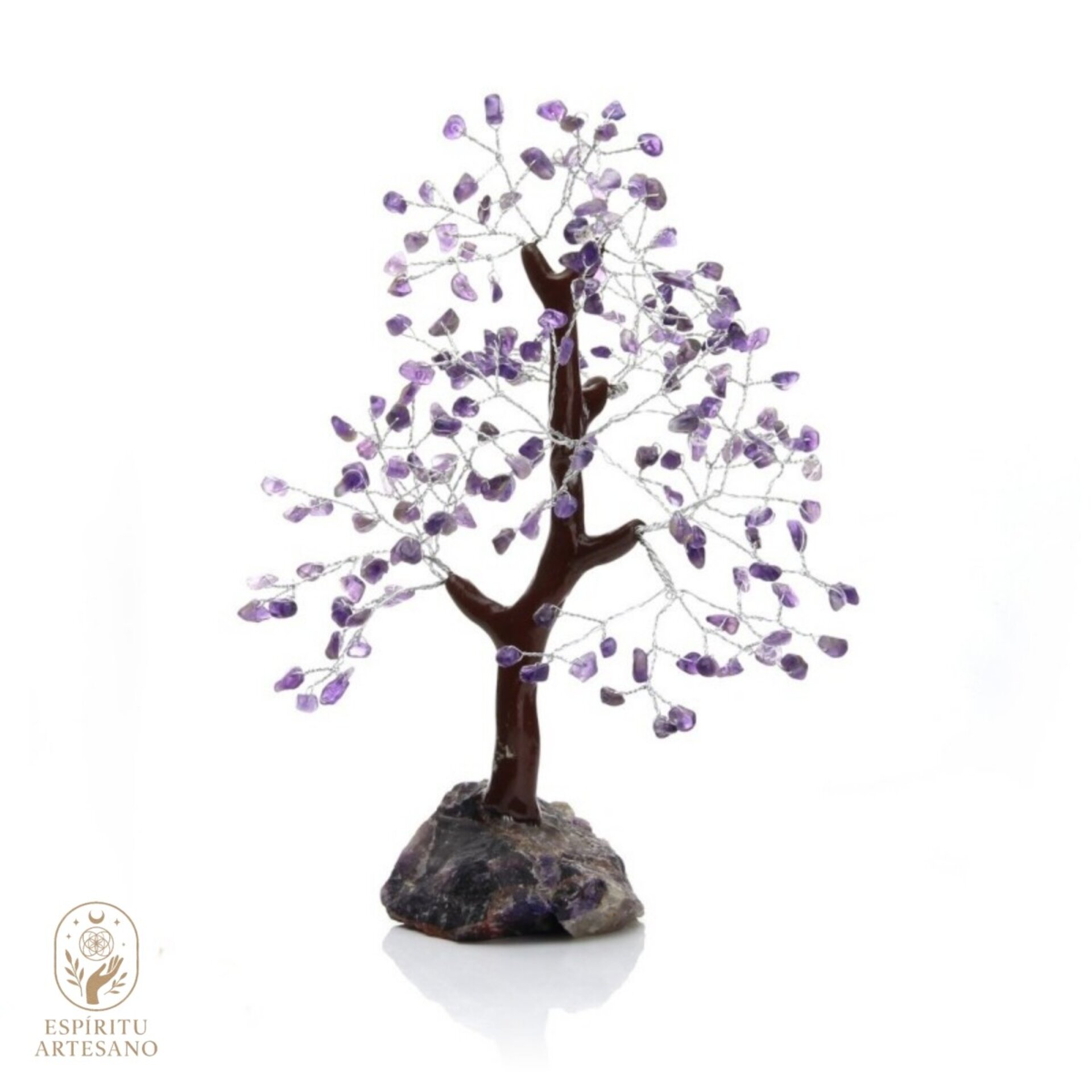 Árbol Pequeño de Amatista y Base de Piedra Natural Artesanía Feng Shui - 1