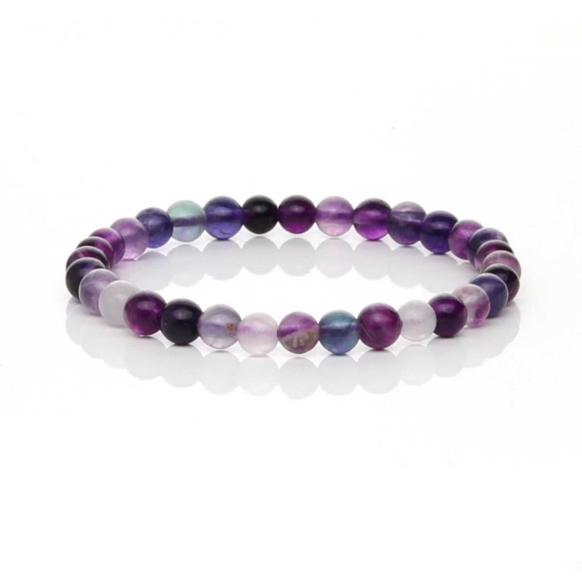 Pulsera elástica de fluorita púrpura - 2