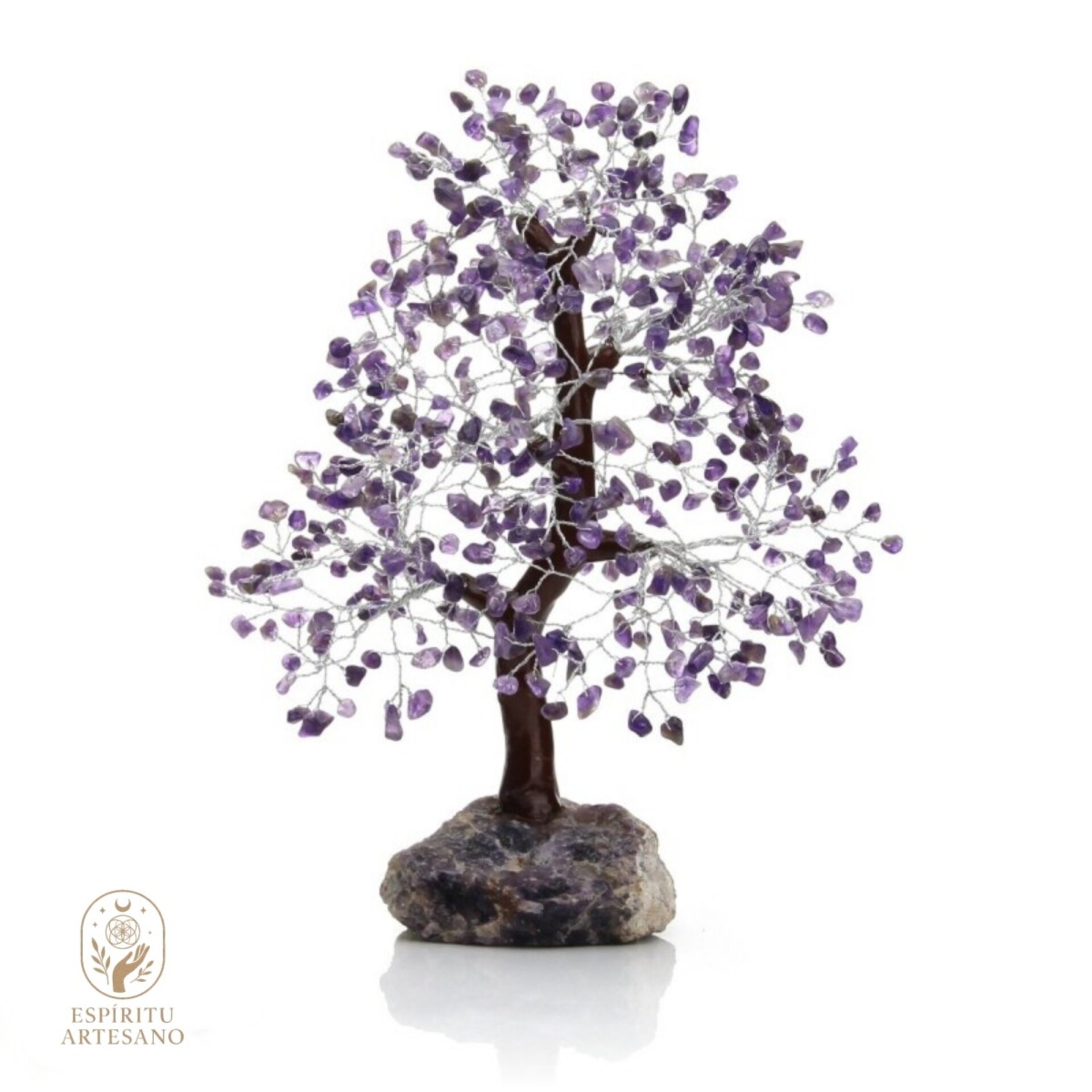 Árbol Grande de Amatista con Base de Piedra Natural Artesanía Feng Shui - 1