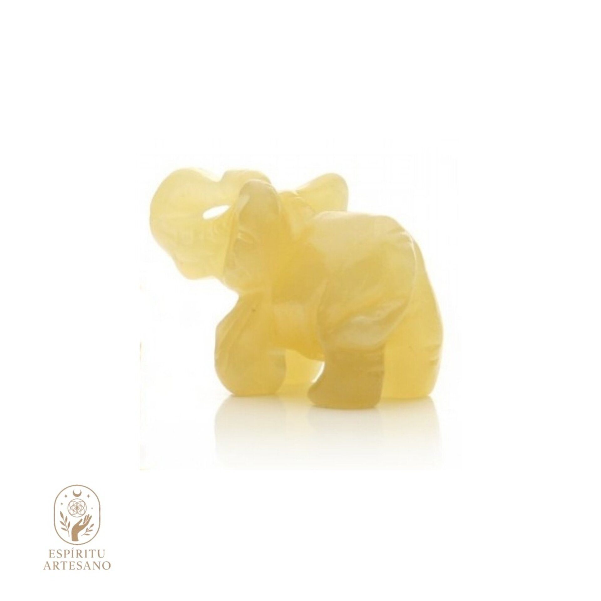 Elefante en Calcita Amarilla con Orificio – 4 cm - 2
