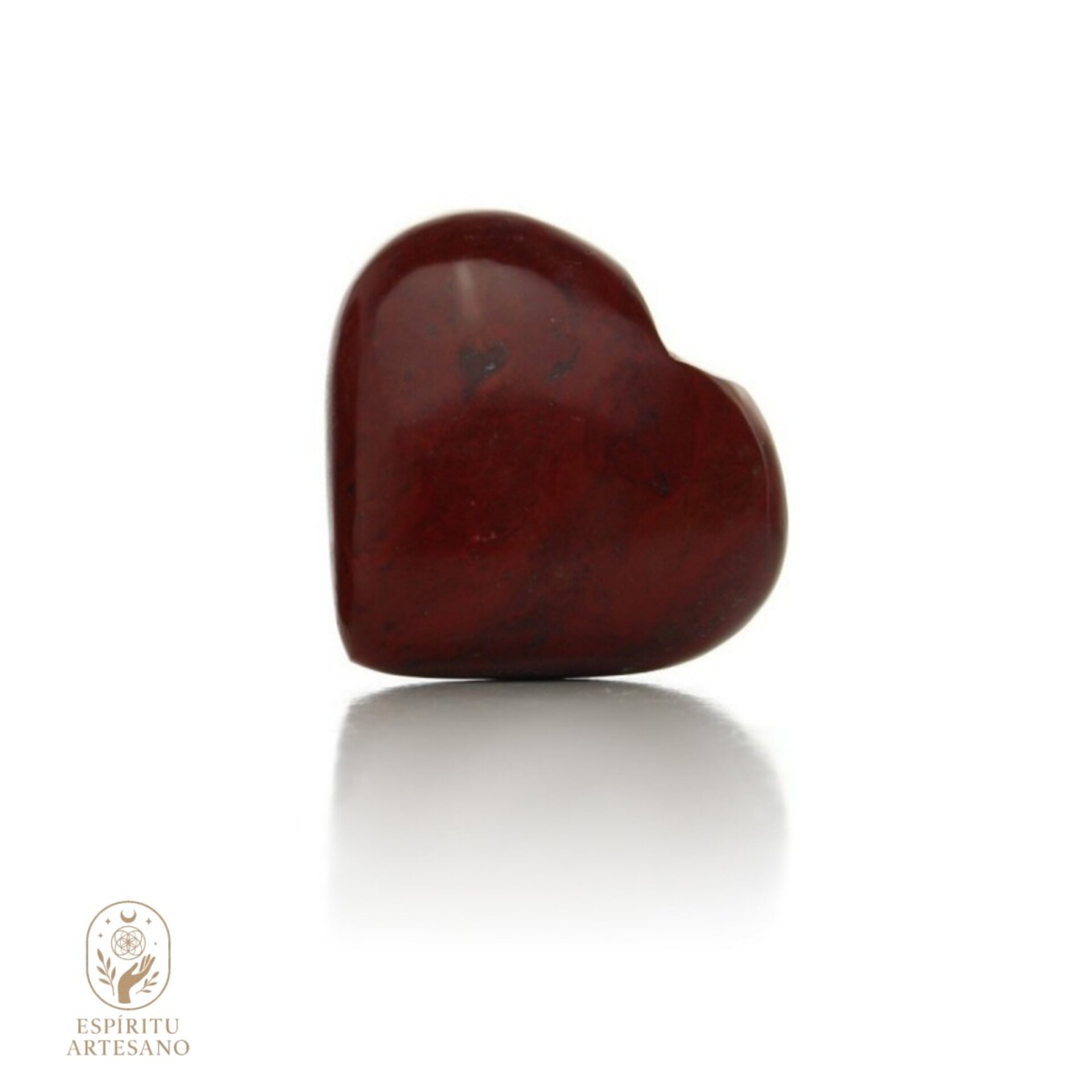 Corazón Artesanal de Jaspe Rojo Natural – 5 cm - 1