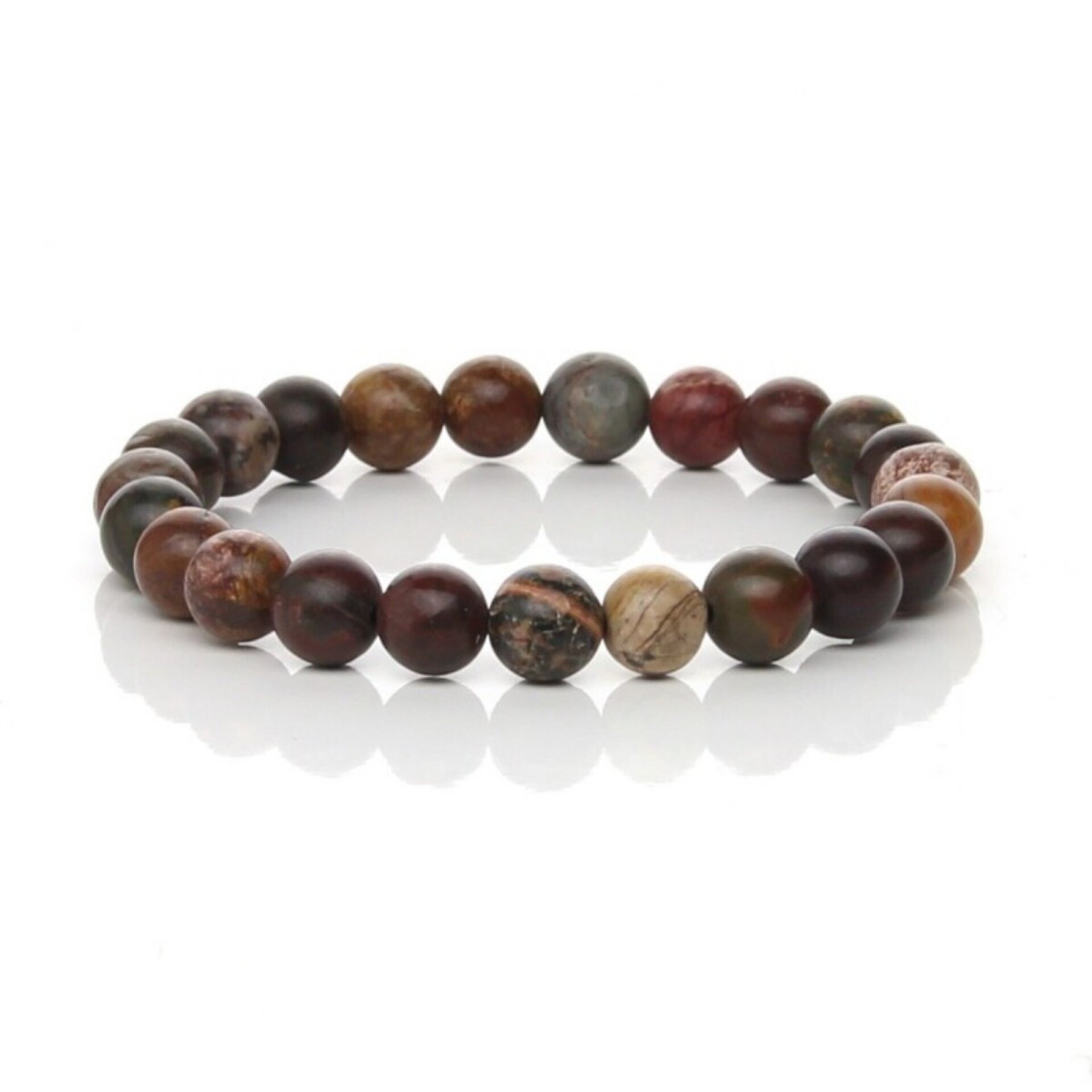 Pulsera de Jaspe Creek – Tonos Naturales con Vetas Únicas - 3