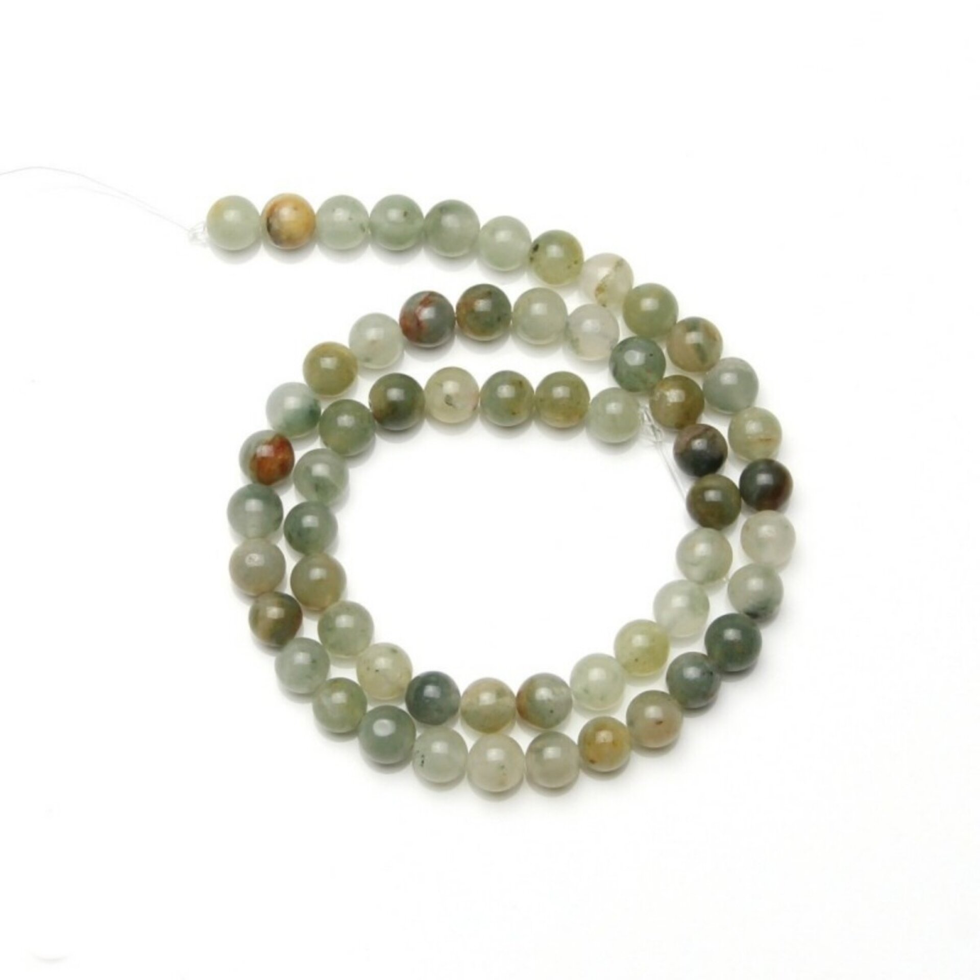 Cuentas de cuarzo Green Hair con inclusiones verdes - 2