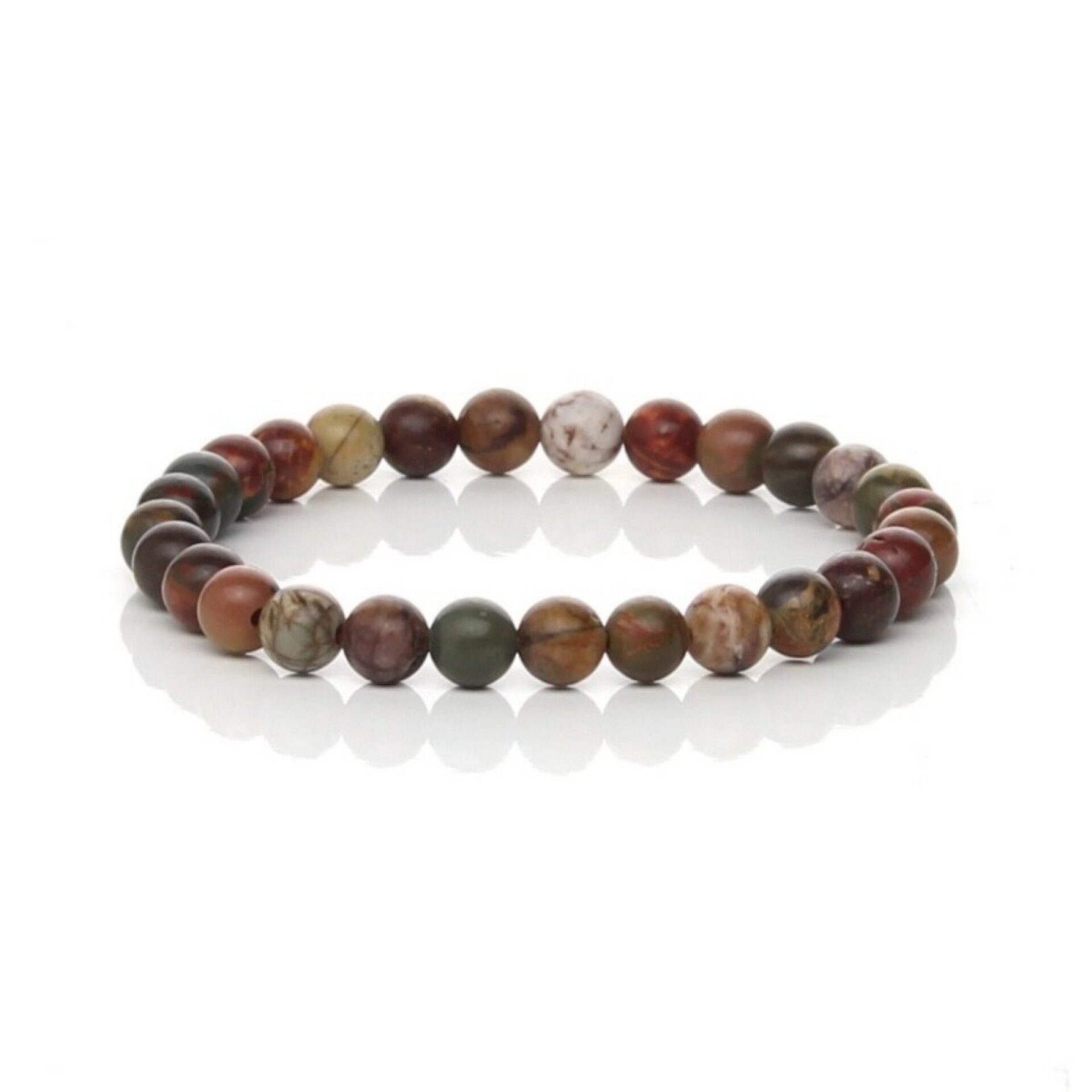 Pulsera de Jaspe Creek – Tonos Naturales con Vetas Únicas - 2