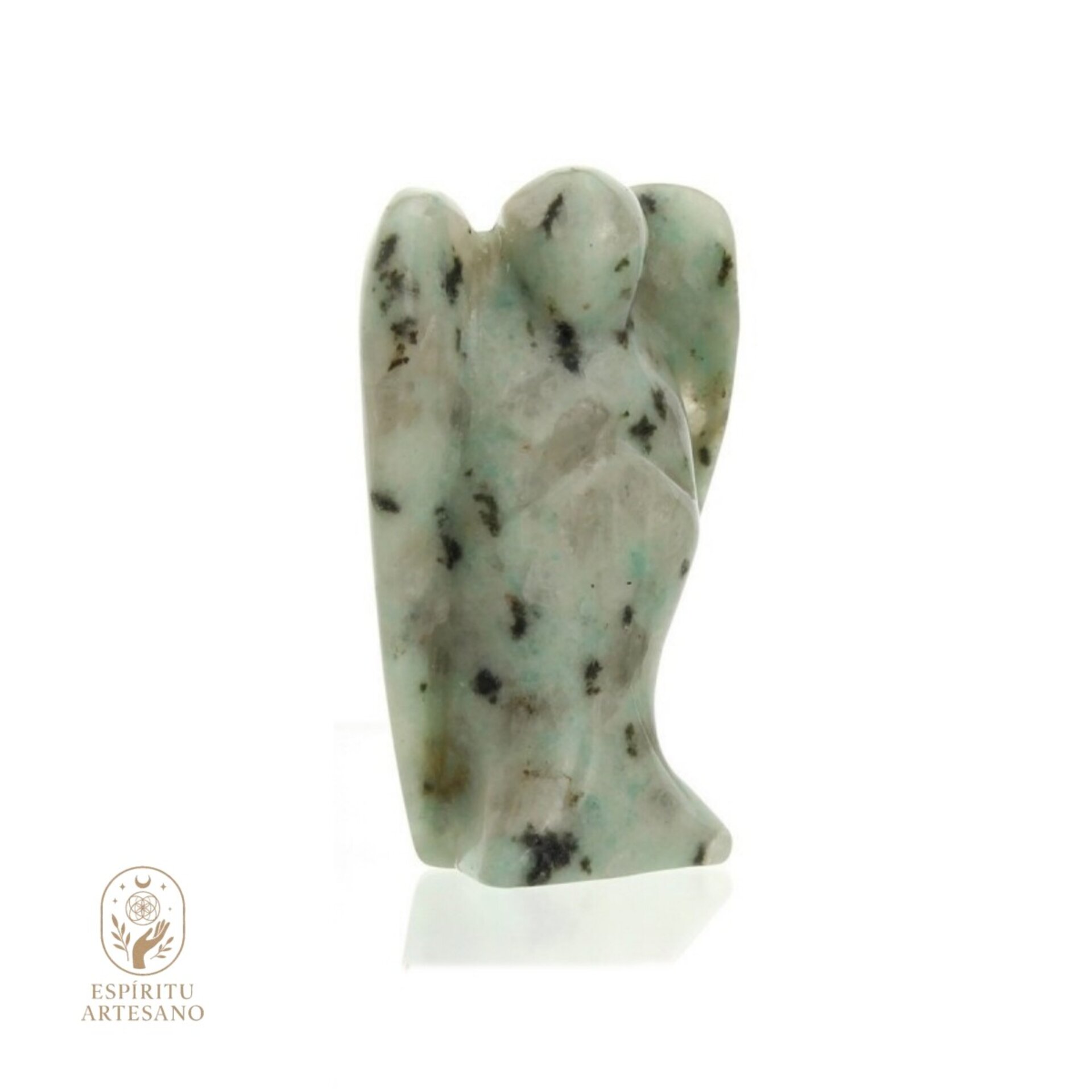 Ángel tallado en Jaspe Kiwi – Piedra Natural - 2