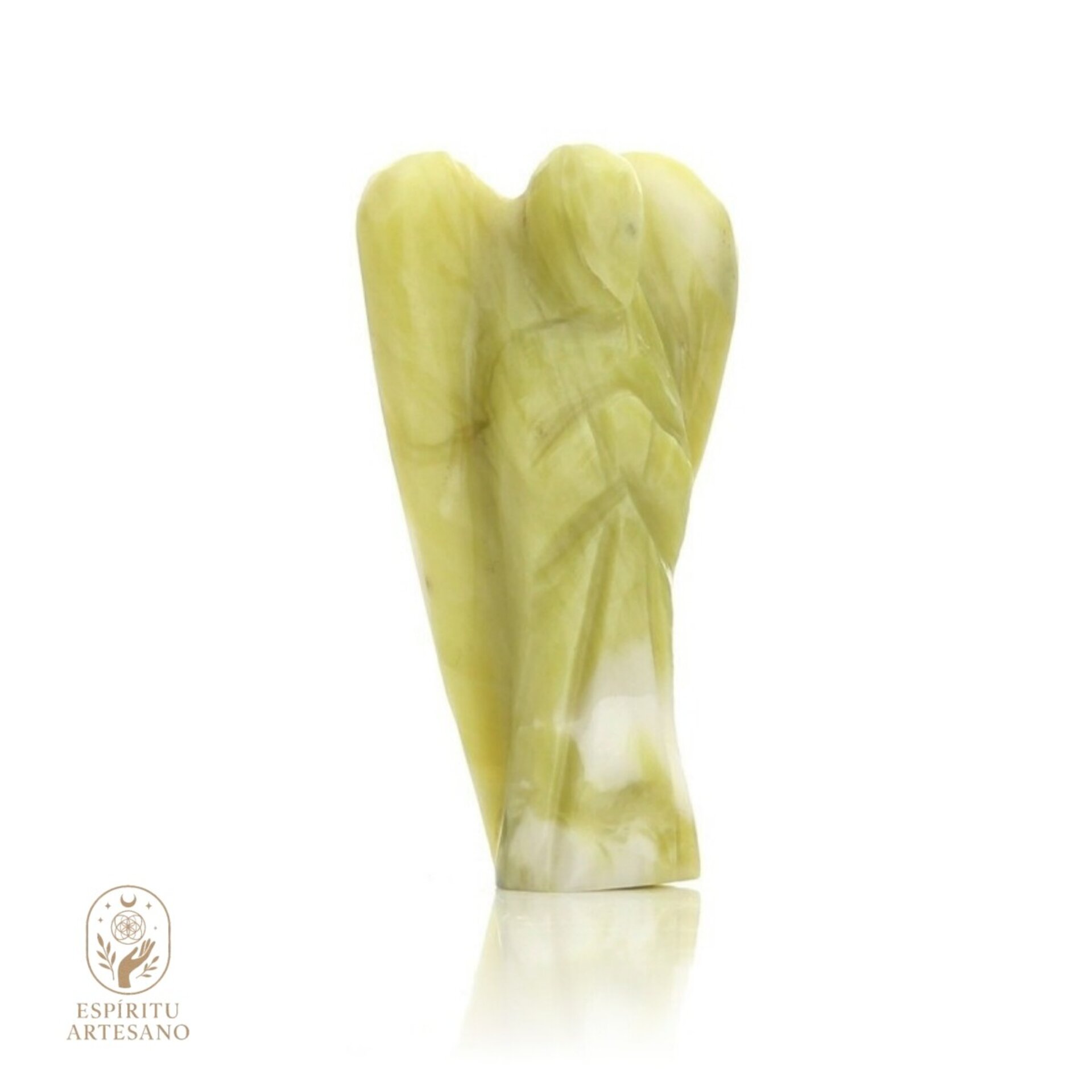Ángel Tallado en Serpentina – Artesanía Natural - 2