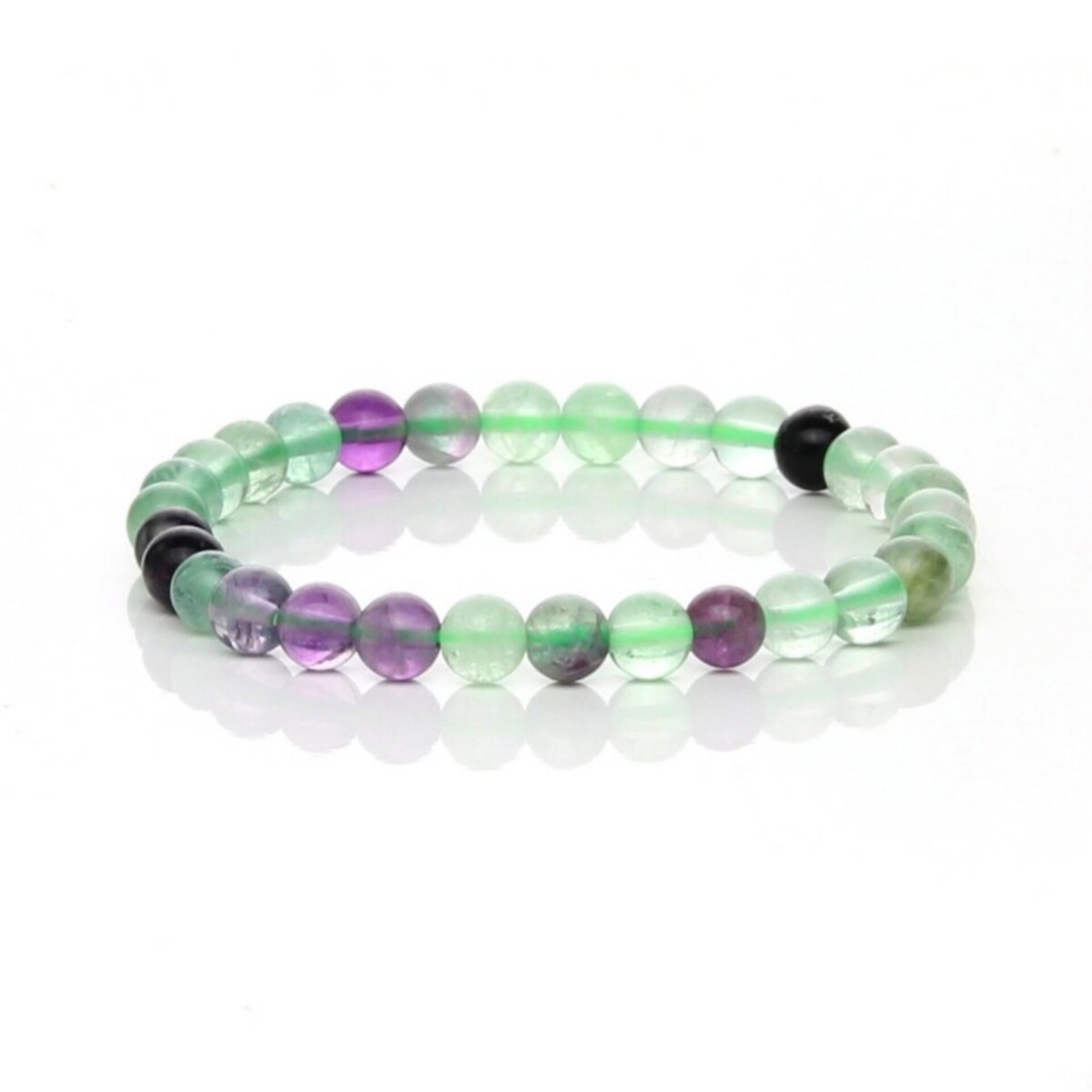 Pulsera elástica de fluorita verde - 3