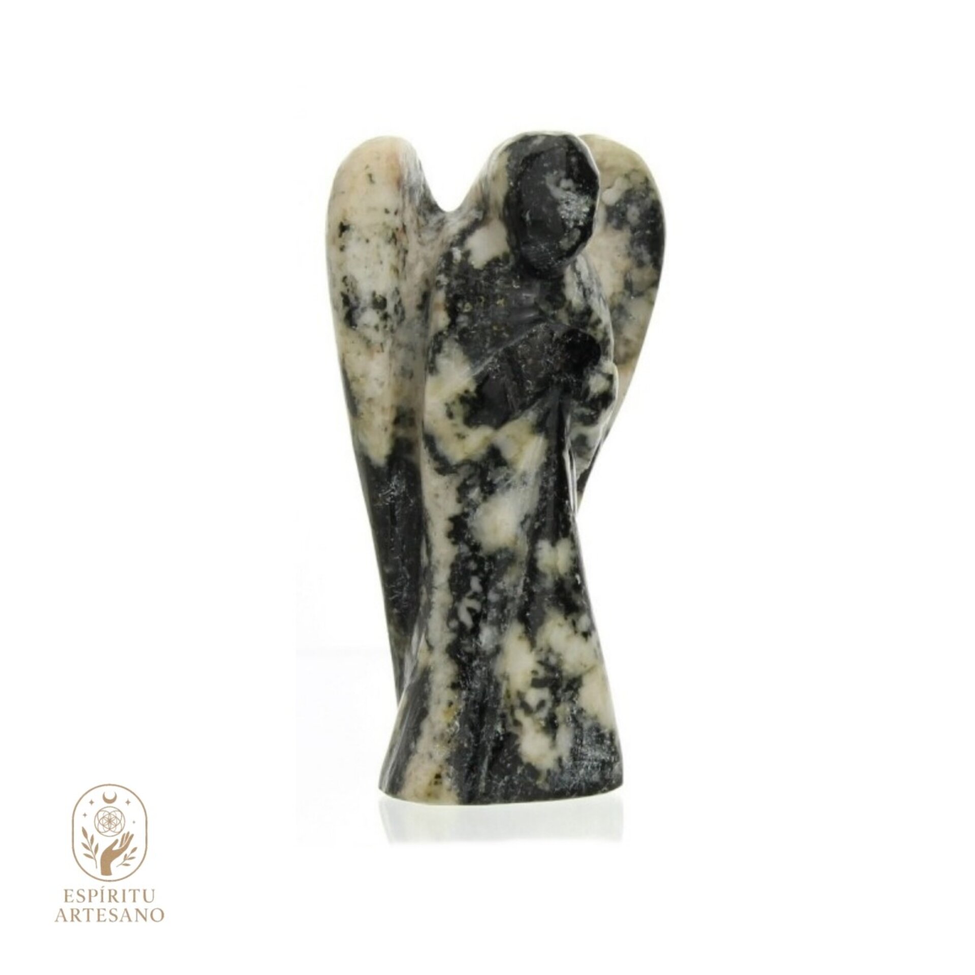 Ángel tallado en Jaspe Cebra – Piedra Natural - 2