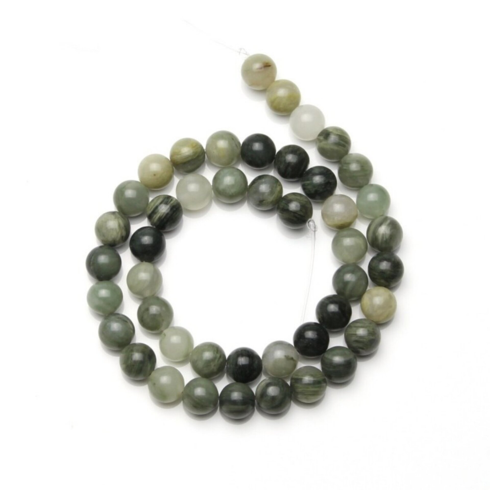 Cuentas de cuarzo Green Hair con inclusiones verdes - 3